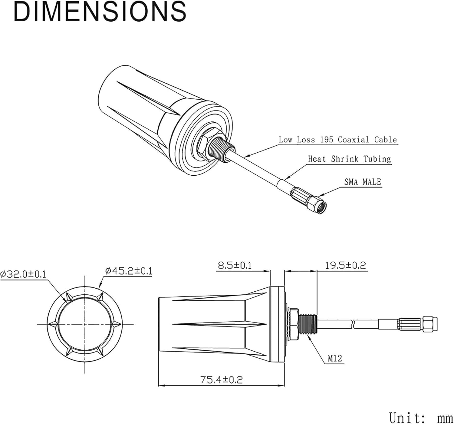 Bingfu 4G LTE Antenne Outdoor 5 dBi Wasserdicht Wandhalterung Antenne mit Dual TS-9 Stecker Splitterkabel kompatibel mit GSM 3G 4G LTE-Router-Gateway Mobilfunkkamera