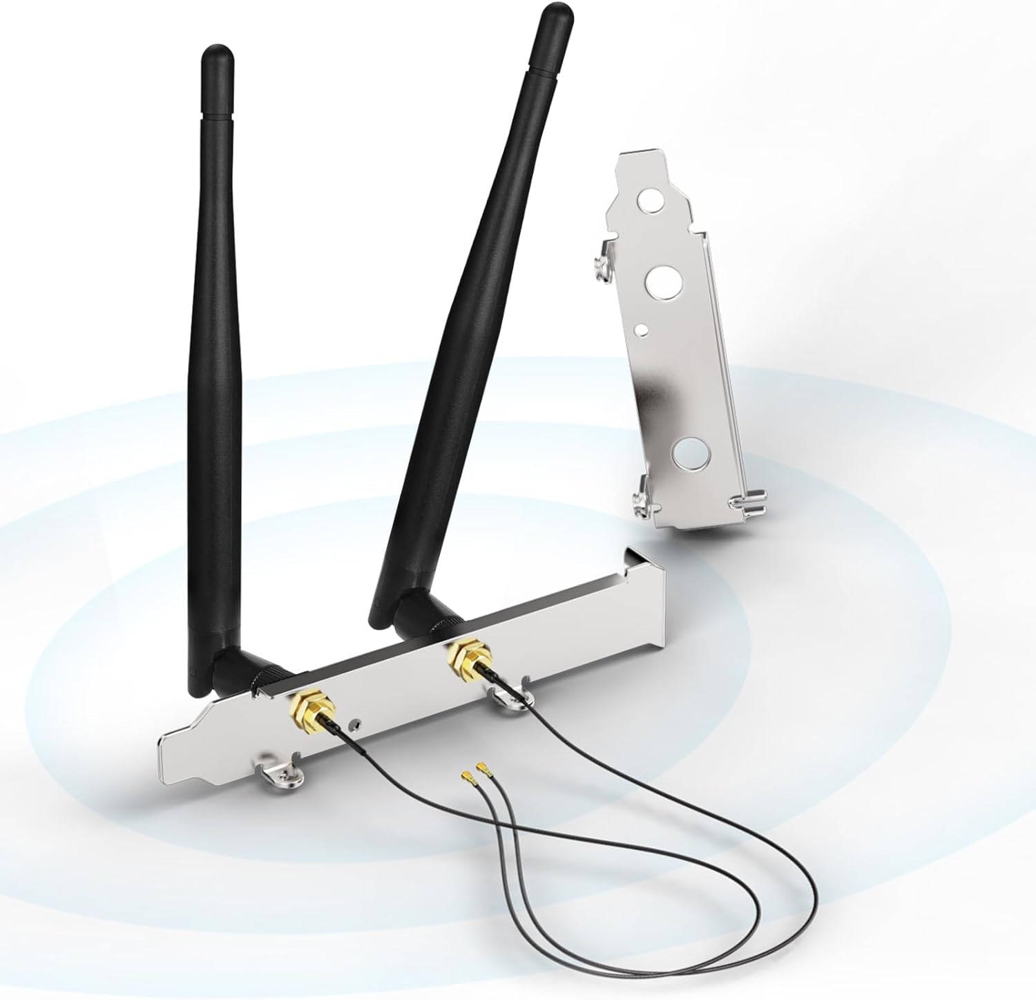 Bingfu Mini Dual Band 2,4 GHz 5,8 GHz WiFi-Antenne + 25 cm U.FL IPEX MHF4 auf RP-SMA-Buchse-Verlängerungskabel und PCIE-Steckplatzhalterung für M.2 NGFF Intel Wireless Network Card WiFi-Adapter