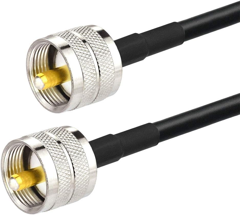 Bingfu CB Jumper Cable SWR Meter Coax Jumper Cable UHF PL259 Male to PL-259 Male RG58 Coaxial Cable 20 inch 50cm for CB VHF UHF Ham Radio Amateur Radio Mobile Radio Antenna Linear Amplifier Dummy Load