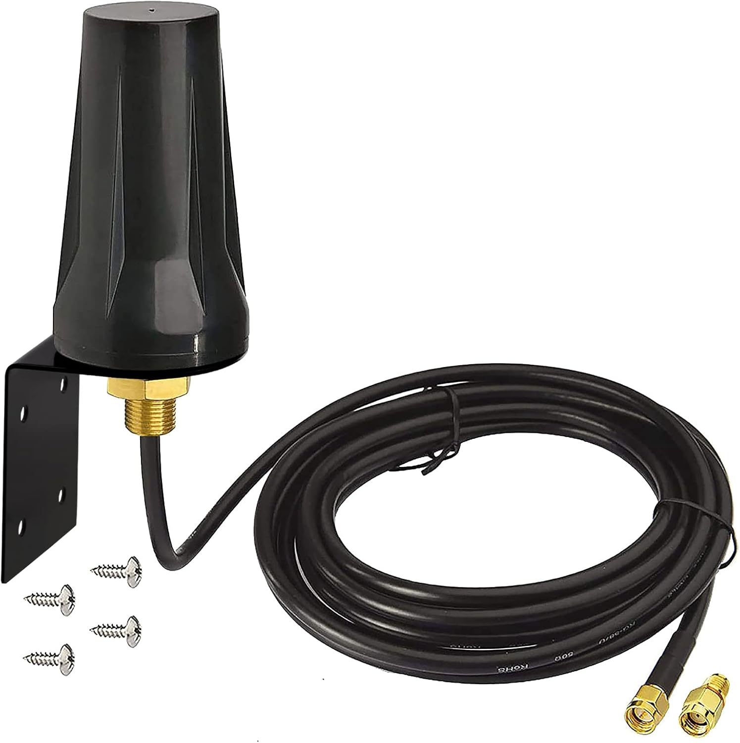4G LTE Antenne Outdoor wasserdichte 5dBi SMA Stecker Antenne Feste Halterung Wandhalterung Antenne 3 Meter Verlängerungskabel Kompatibel mit 4G LTE Router Gateway Mobilfunk Trail Kamera