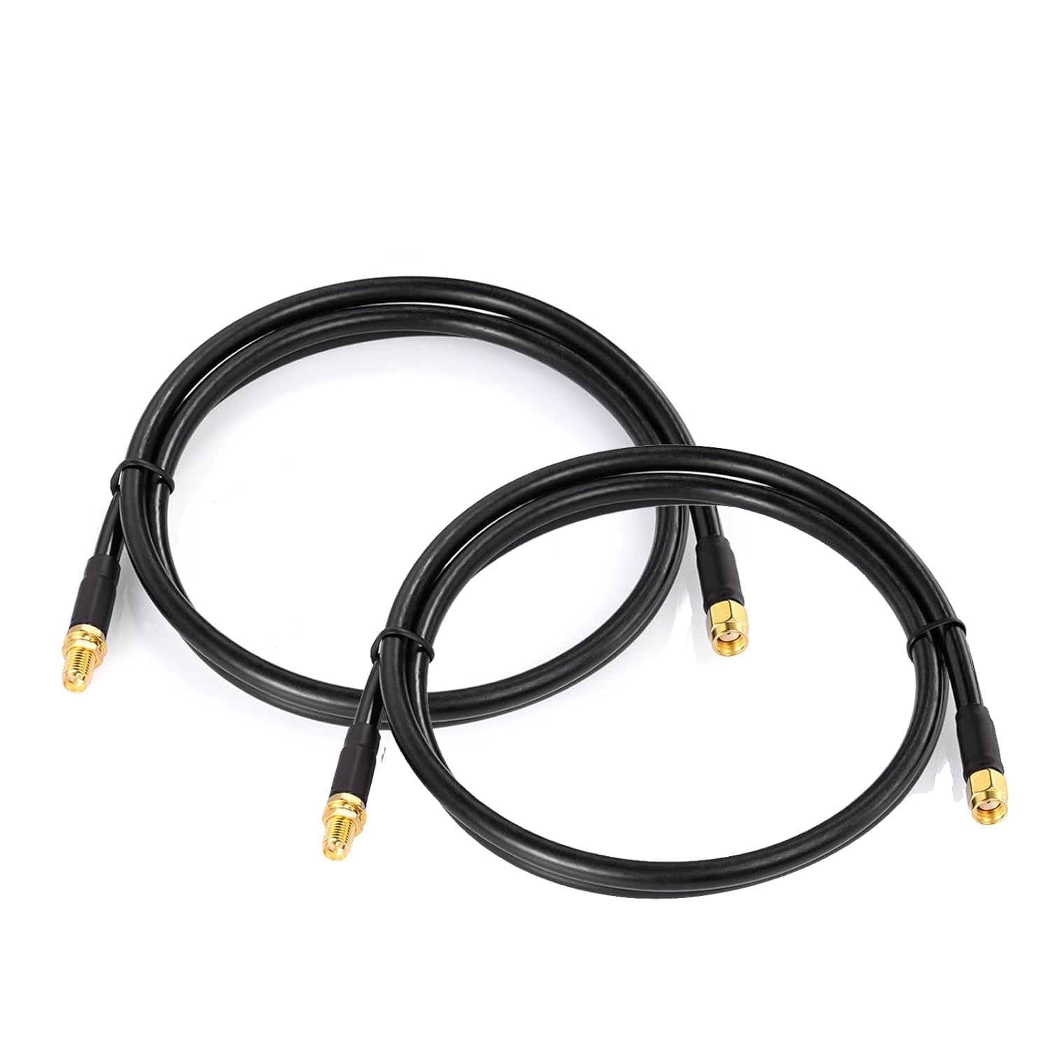 WLAN Antennen Verlängerungskabel RP-SMA-Stecker auf RP-SMA-Buchse ALSR240 Verlustarmes Kabel für kabellose Mini-PCI-Express-PCIE-Netzwerkkarte Wifi-Adapter Router-Gateway, 1-Meter 2-Stück