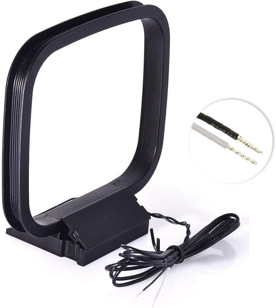 UKW Teleskopantenne mit Magnetfuß und AM-Loop-Antenne kompatibel mit Indoor Digital Radio Bluetooth Stereo Empfänger AV Audio Vedio Heimkino Empfänger Tuner