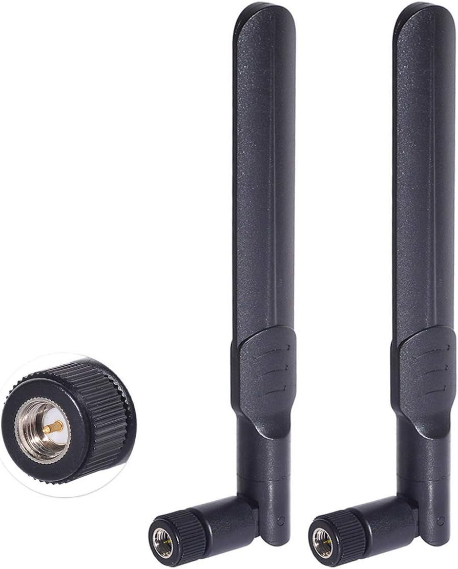 Bingfu Dualband WLAN Antenne 2,4/5,8 GHz 8 dBi SMA-Stecker Antenne (2er-Pack) für Drahtlose Vedio Security IP-Kamera Rekorder Überwachungsrekorder LKW-Anhänger Rückfahr-Rückfahrkamera Umkehrmonitor