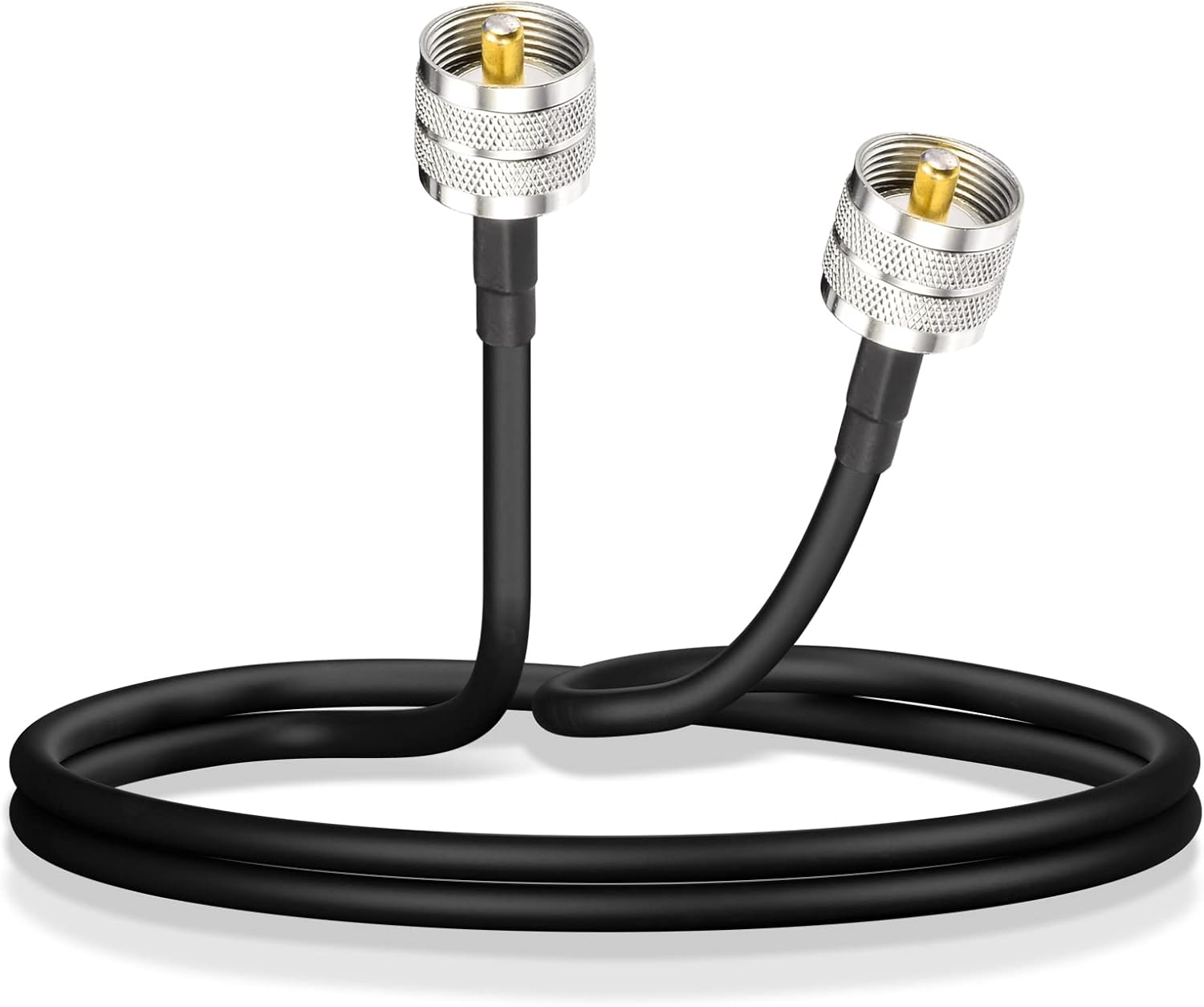 BINGFU PL Kabel UHF-Stecker PL-259 auf UHF-Stecker PL-259 Low Loss Digital RG58 Koaxialkabel für HAM & CB Funk, Antennen-Analysator, Dummy Load, SWR Meter (60CM)