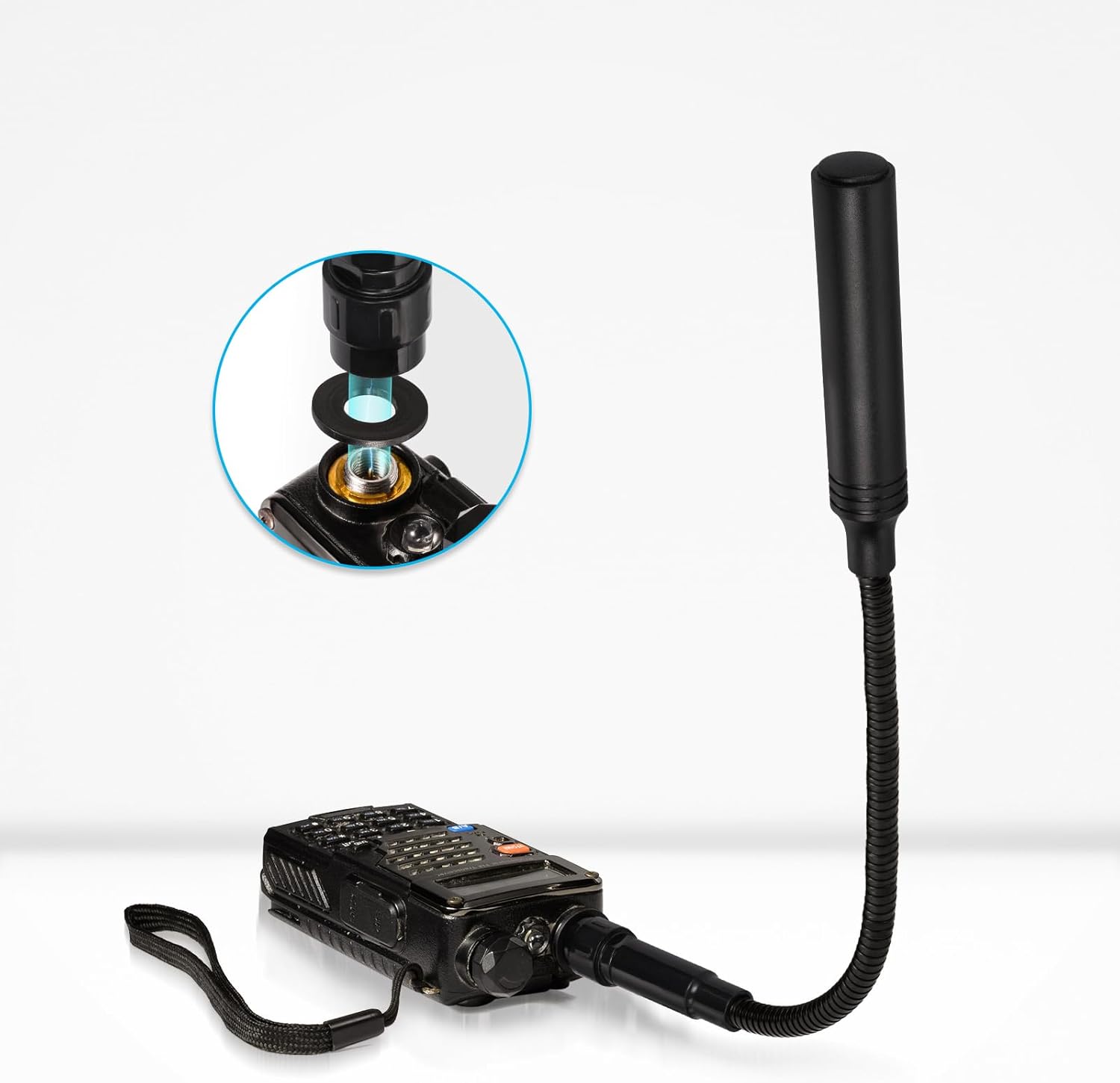 Bingfu High Gain Ham Radio Antenna VHF UHF 136-174mhz 400-520mhz Amateur Walkie Talkie CS Tactical Gooseneck Antennas Compatible with Wouxun Baofeng BF-F8HP UV-5R UV-82 BF-888S