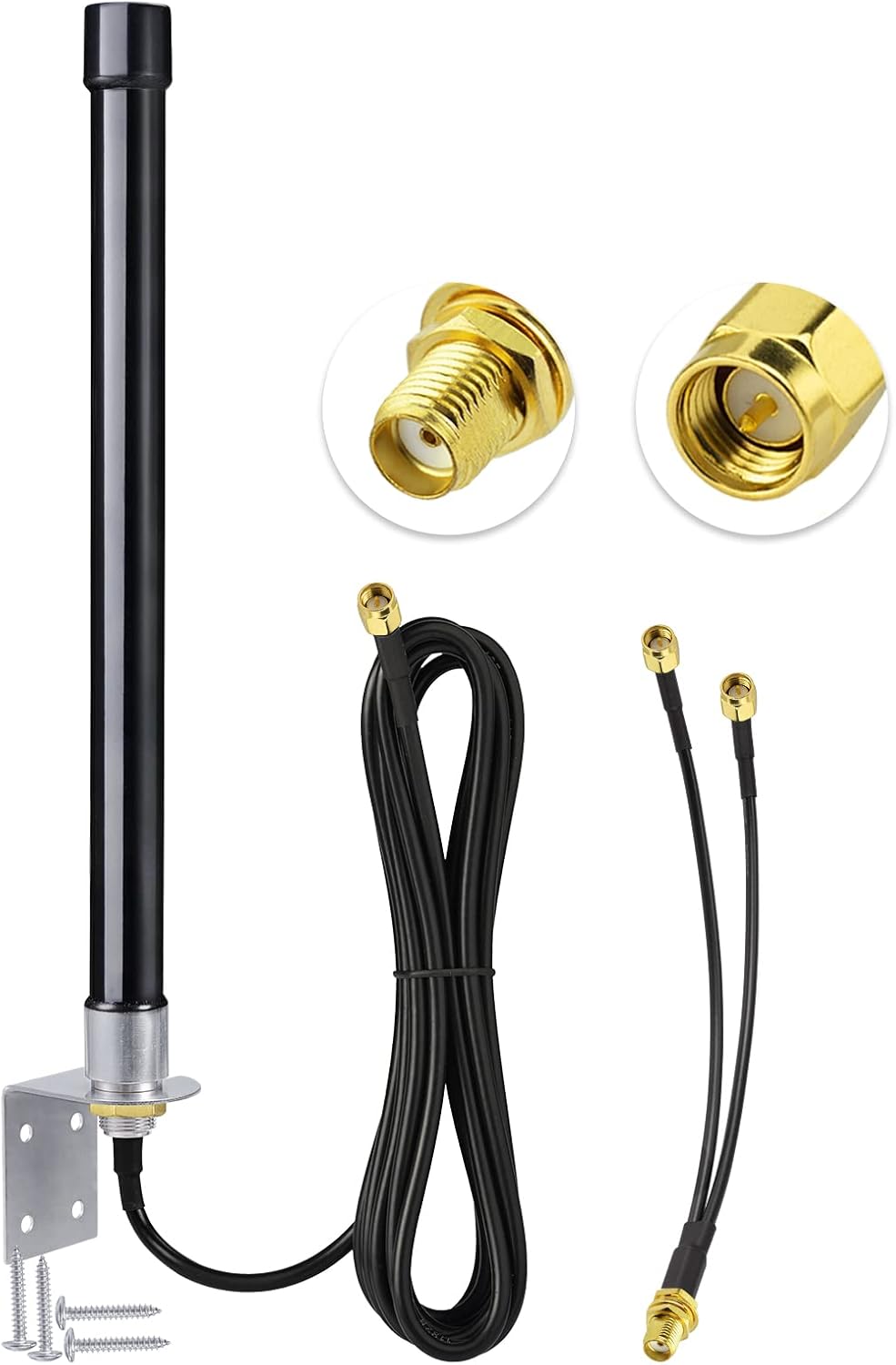 Bingfu Outdoor 4G LTE Antenne 5dbi Glasfaserantenne mit SMA Buchse auf Dual SMA Stecker Splitterkabel Kompatibel mit 4G LTE Router Gateway Modem Hotspot Wireless Mobile Router Hub