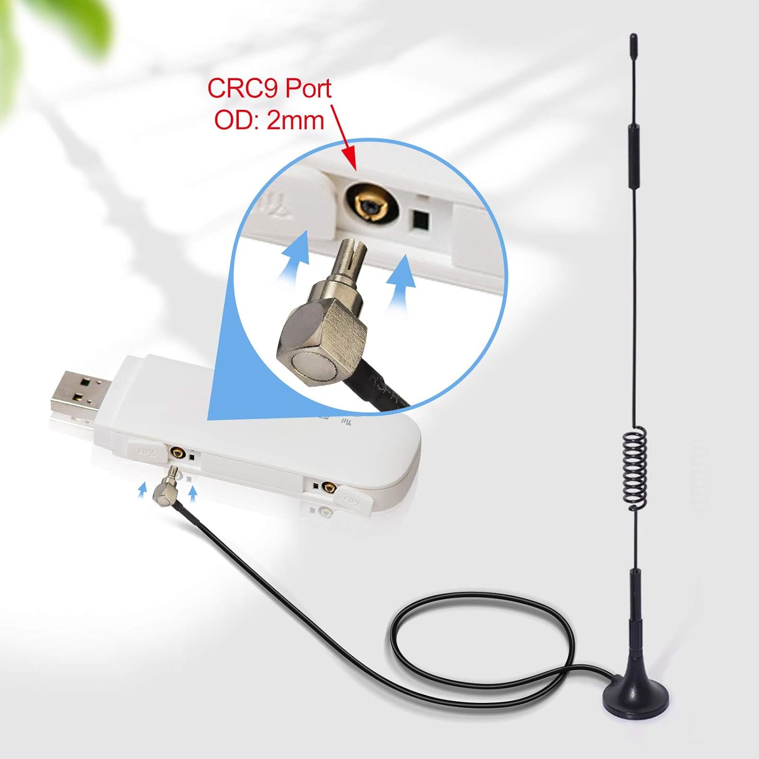 Bingfu 4G LTE Antenne CRC9 Adapter 3m Verlängerungskabel 7dBi Gewinn Netzwerk Ethernet Omnidirektionaler Verstärker Antenne MEHRWEG