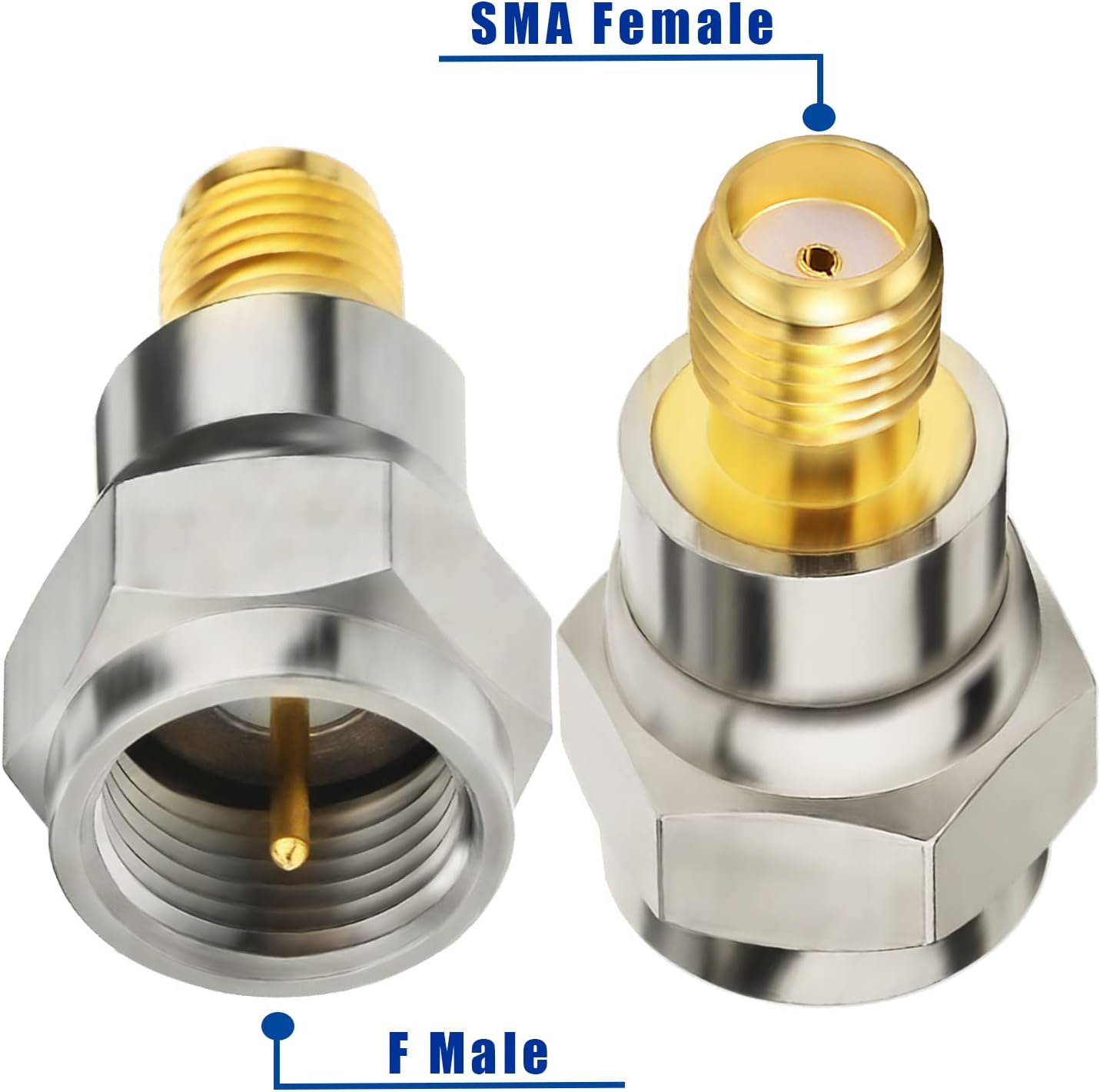 DAB Auto Antenne Adapter SMA Buchse auf F Stecker Antenne RF Konverter Set 2pcs kompatibel mit FM/AM/DAB + Radio Pioneer Pure