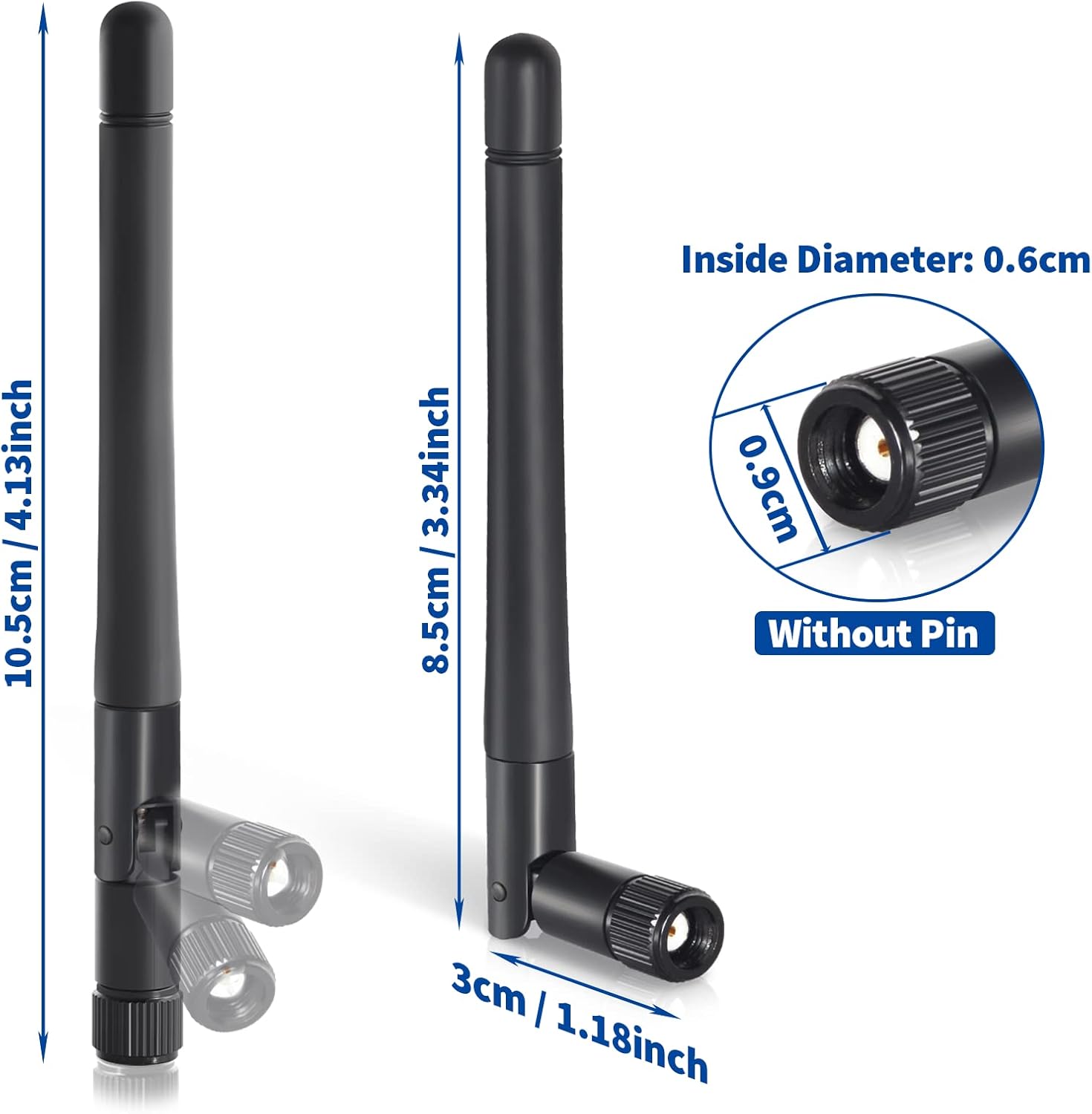WLAN Antenne Dualband 2,4 GHz 5 GHz 5,8 GHz 3dBi MIMO RP-SMA Stecker Antenne für WLAN-Router Drahtlose Netzwerkkarte USB-Adapter Sicherheit IP-Kamera Videoüberwachung Monitor Bluetooth, 4-Stück