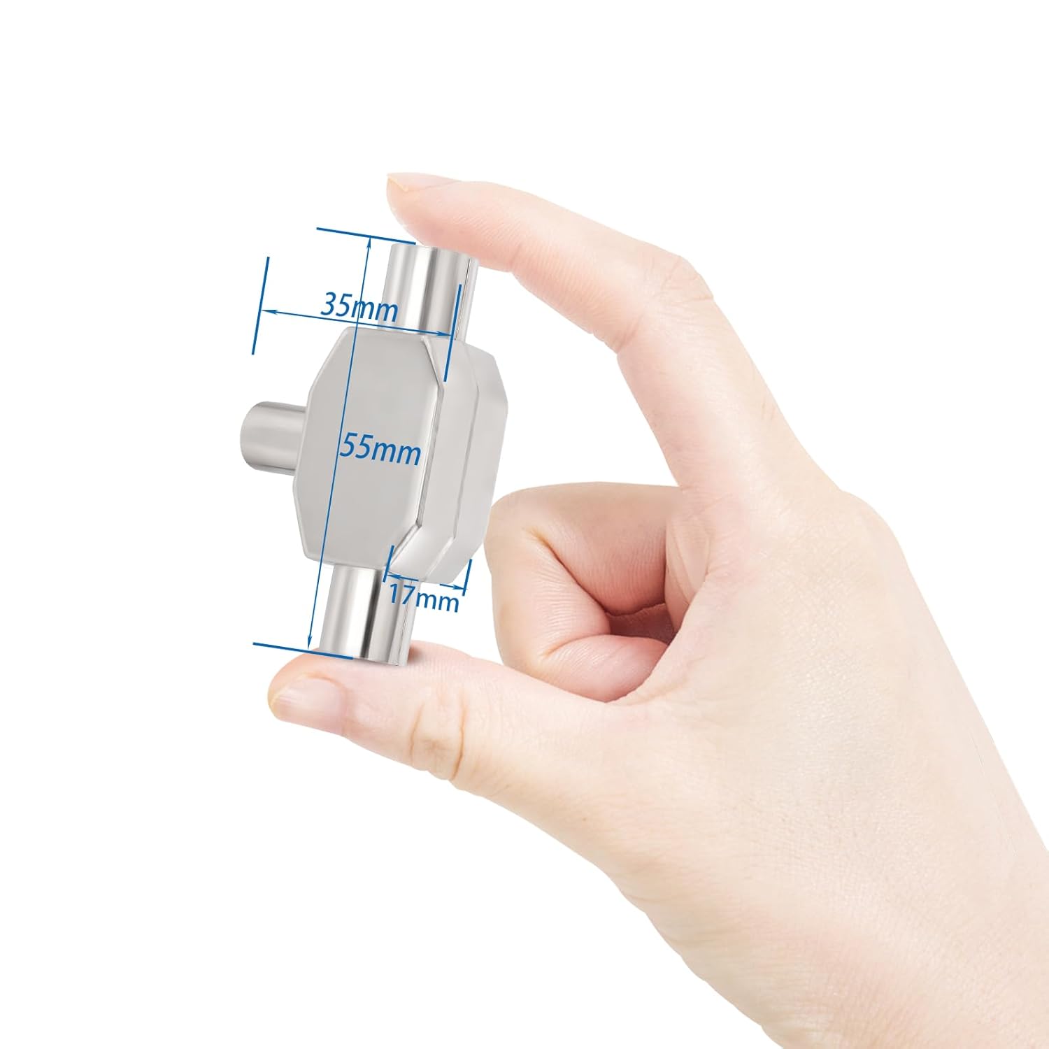 Bingfu TV Antennenverteiler 2Fach, Antennenkabel Verteiler, 2 Wege 1x IEC Koax Stecker auf 2X Koax Kupplung T-Kupplung Koax-Adapter Splitter für DVB-T/BK Analoges und digitales Kabelfernsehen
