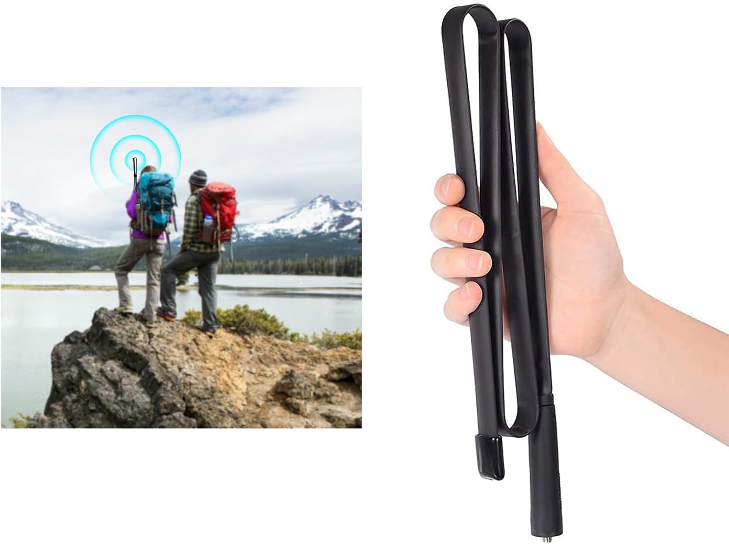 Bingfu Foldable CS Tactical SMA Female Ham Radio Antenna 2-Pack Dual Band VHF UHF 136-520MHz 42.5 inch Antenna for Baofeng BF-F8HP UV-5R UV-82 BF-888S GT-3 Ham Two Way Radio Walkie Talkie