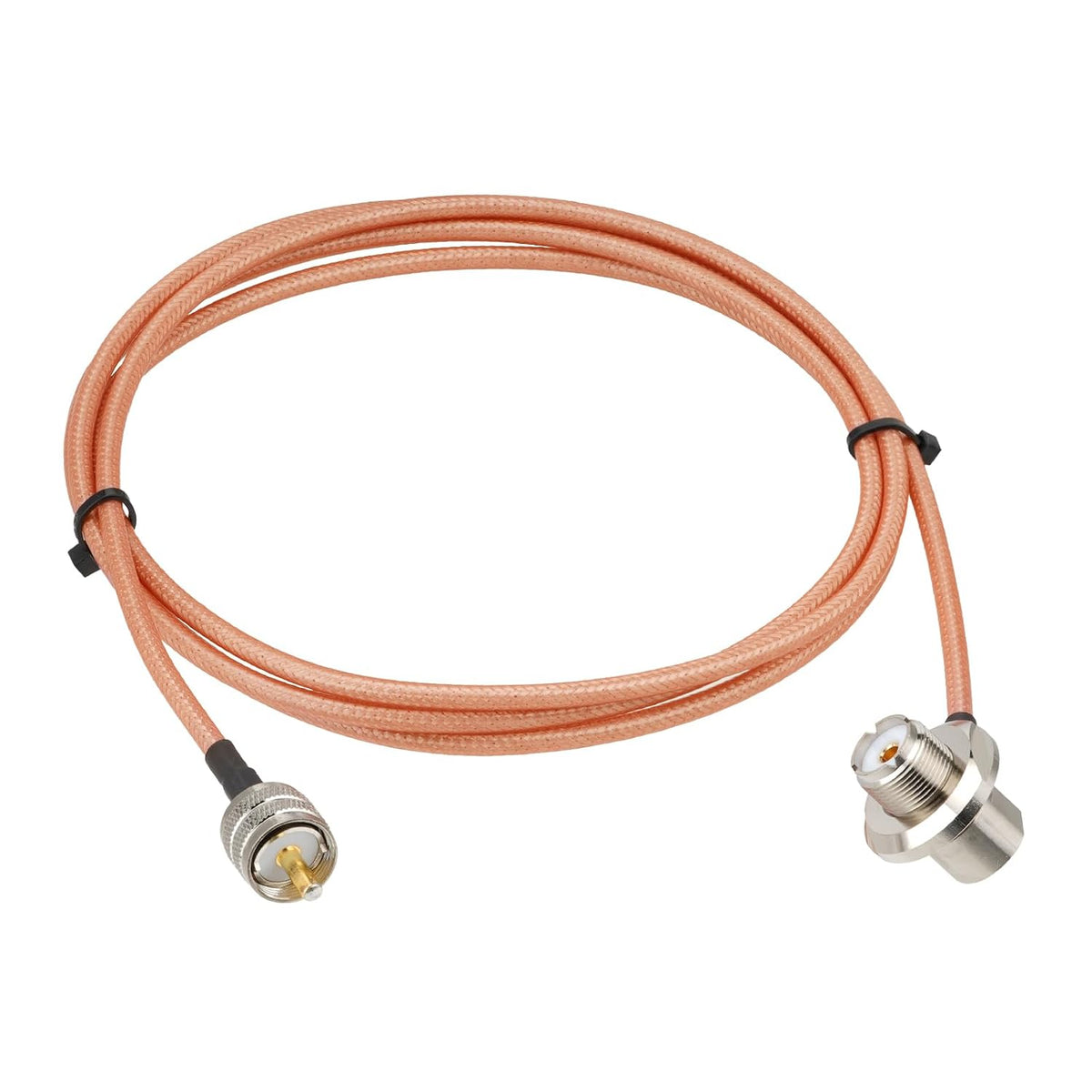 BINGFU PL259 to SO239 Cable 2m UHF Male to UHF Female Angled