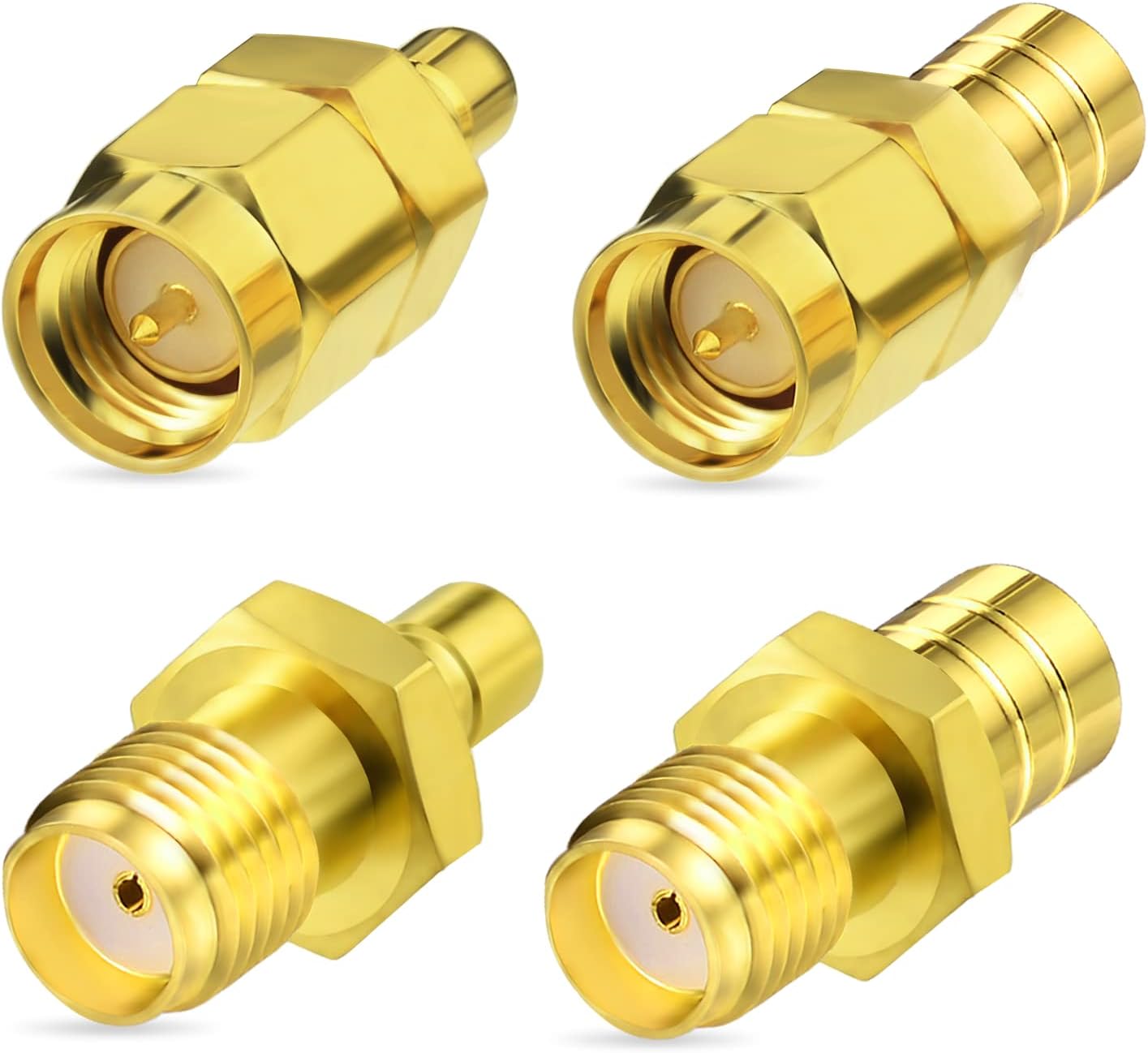 DAB Car Radio Antenna SMB Adapter to SMA Plug RF Converter 4 Kit Compatible with DAB Car Radio Stereo Head Unit Receiver Tuner