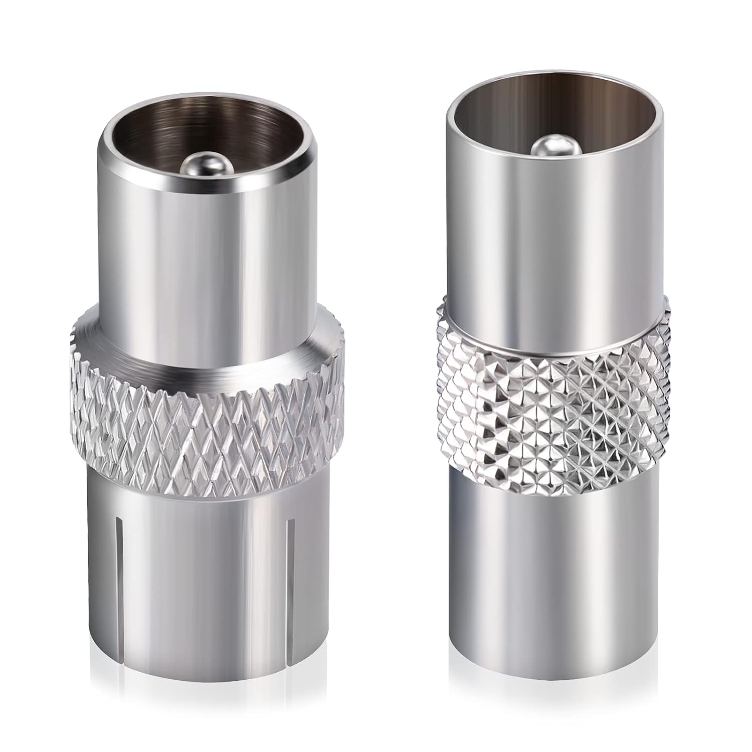 Koaxial Antenne Adapter Koax-Stecker auf Koax-Stecker, Koax-Stecker auf Koax-Kupplung Adapter 2 Stück für Antennenkabel, Satellitenkabel, Koaxialkabel