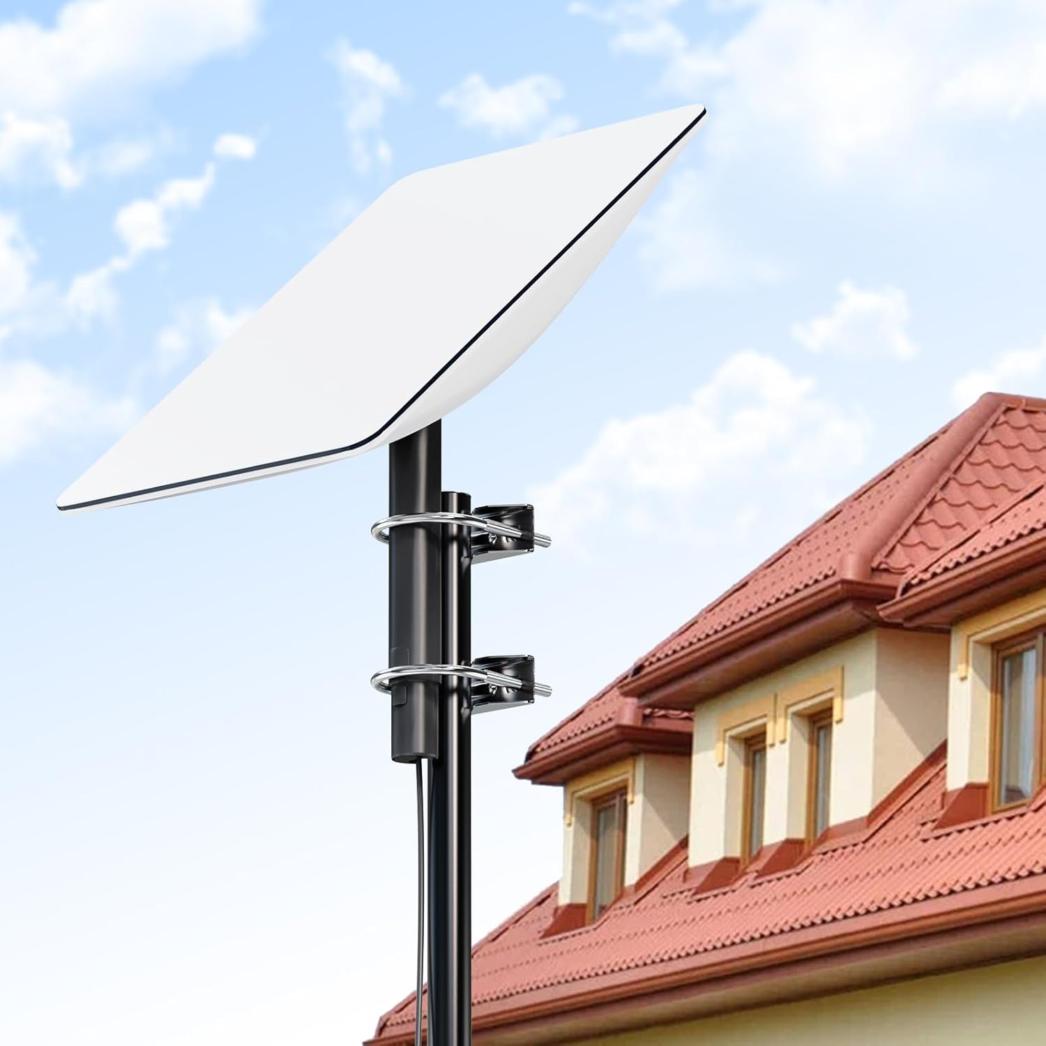 Bingfu SAT Mastschelle Doppelschelle Mast Schelle Korrosionsschutz für Outdoor LoRa Antenne Starlink Antenne WLAN Antenne, 4G LTE-Antenne, Amateurfunk-Antenne, DVBT Antenne