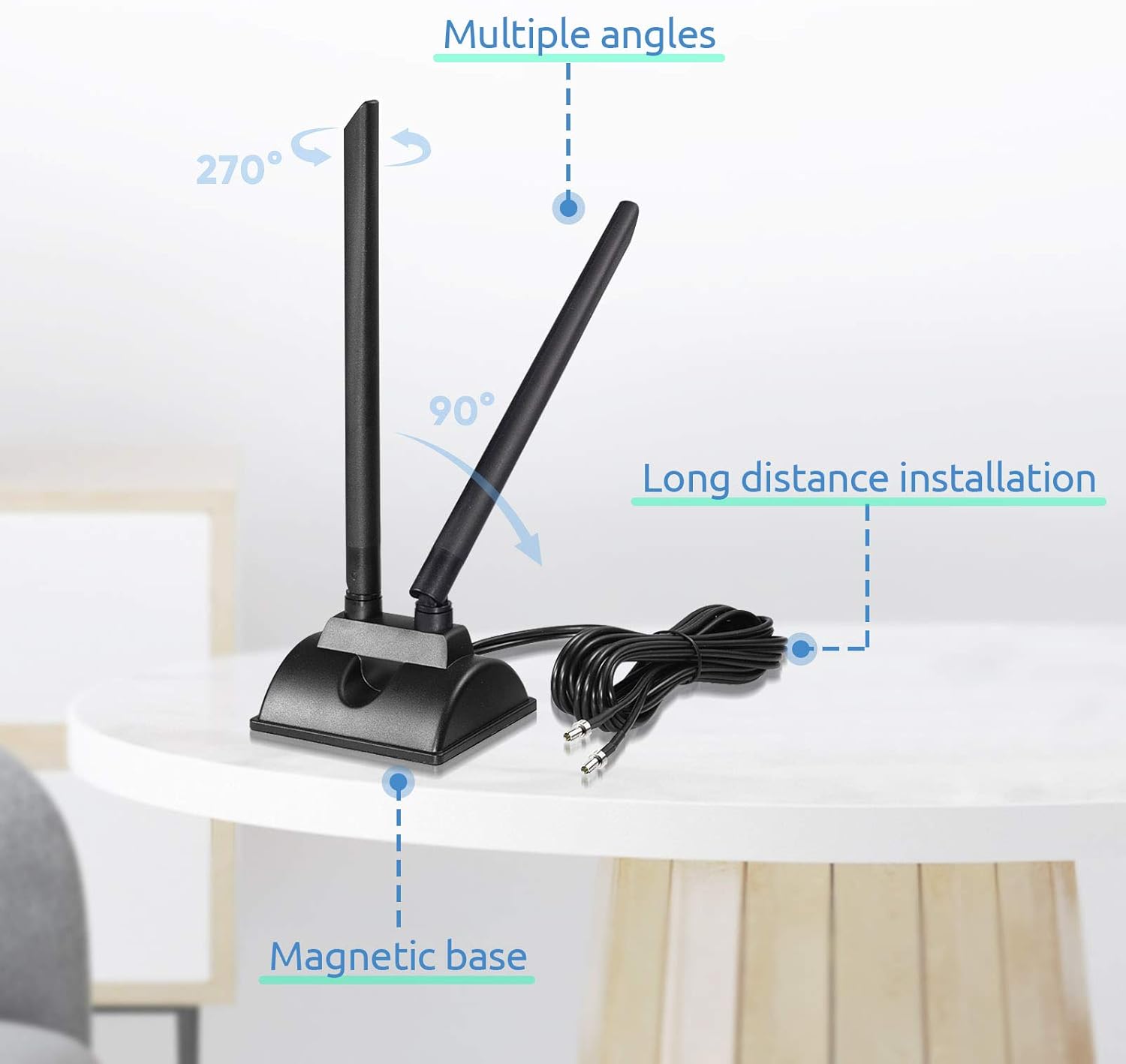 4G LTE Antenne TS9 6dBi Magnetfuß MIMO Network Antenna Signal Amplifier Kompatibel mit Telekom Vodafone O2 Huawei Mobile Hotspots Aircards und LTE Router
