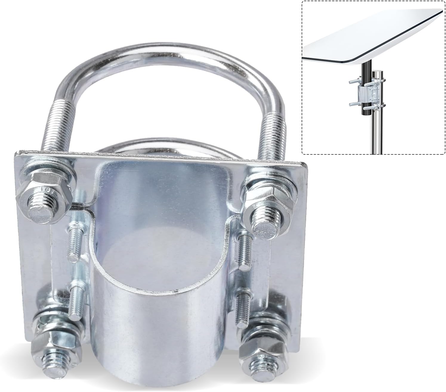 Bingfu Rohradapter für Starlink Antenne - Robustes U-Bolzen-Klammerkit für Outdoor-TV-Satellitenschüssel, Lora, WiFi-Antennenmast, Universelles Montage-Set