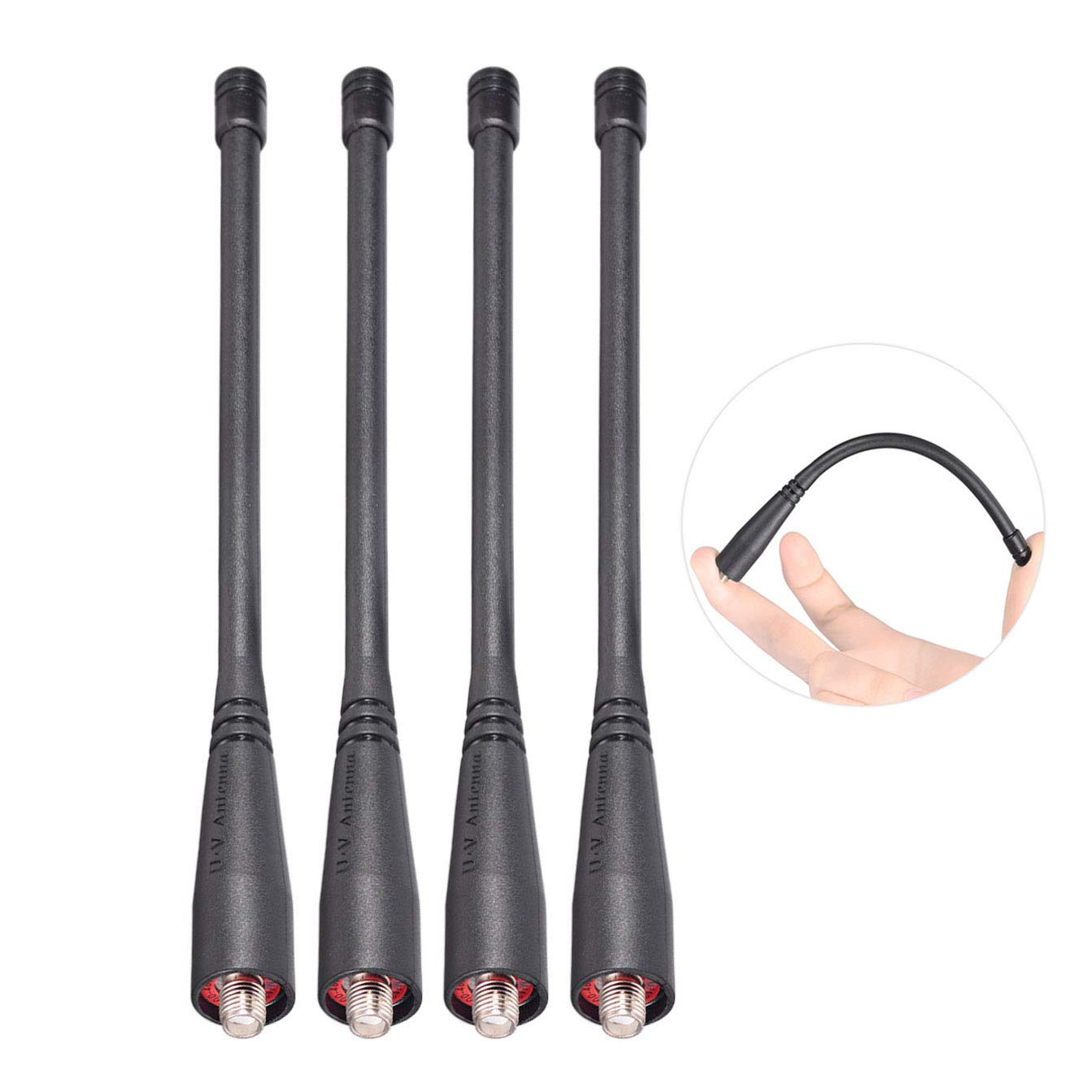 Bingfu Dual Band VHF UHF 136-174MHz 400-470MHz Ham Radio Antenna Handheld Two Way Radio Walkie Talkie SMA Female Soft Antenna 2-Pack for Wouxun Baofeng BF-F8HP UV-5R UV-82 BF-888S GT-3 Radio