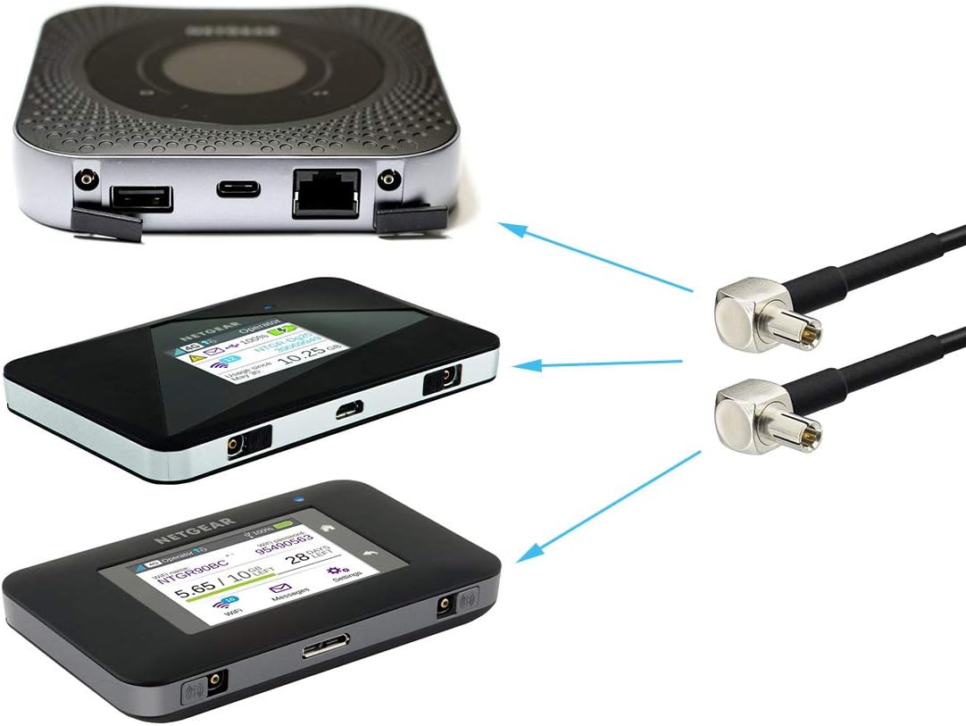 Bingfu 4G LTE 8dBi Magnetic Base MIMO TS9 Antenna (2-Pack) Compatible with Verizon AT&T T-Mobile Sprint 4G LTE Mobile Hotspot MiFi Router Cellular Mobile Broadband Modem USB Modem Dongle Adapter