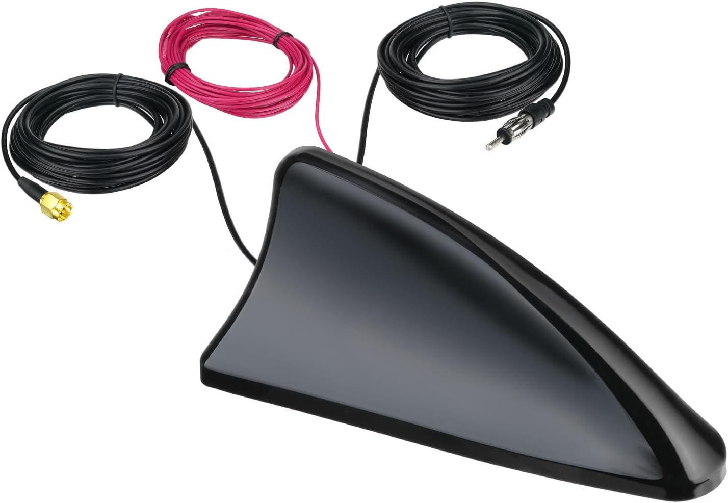 Bingfu Shark Fin Antenna for Car/Truck/RV - FM/AM Radio + GPS/BeiDou Dual-System, 28dB High Gain LNA, IP65 Waterproof, 9-16V Wide Voltage