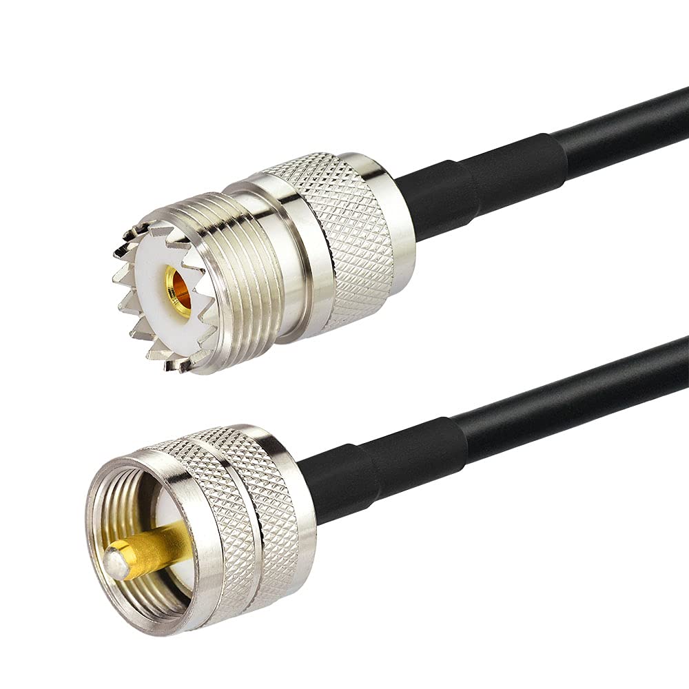 3 Meter UHF PL-259 Stecker auf UHF Buchse RG58 Koaxialkabel für Fahrzeug Auto SUV LKW Walkie Talkie Funkgerät Handheld Radio CB Funk Amateur Mobile Radio UKW-Sender, MEHRWEG