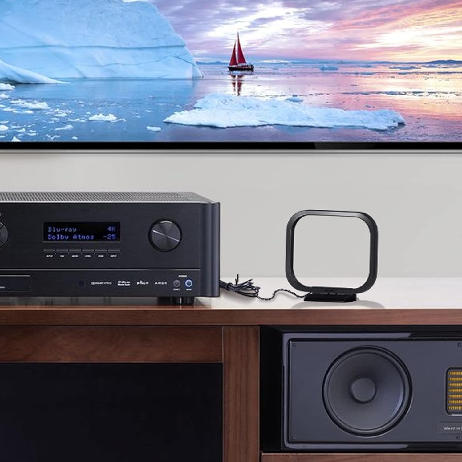 AM Antenne 75 Ohm 2-Poliger Blanker Draht Stecker MW LW Antenne Kompatibel mit Yamaha Marantz Denon Pioneer Stereo Empfänger MEHRWEG