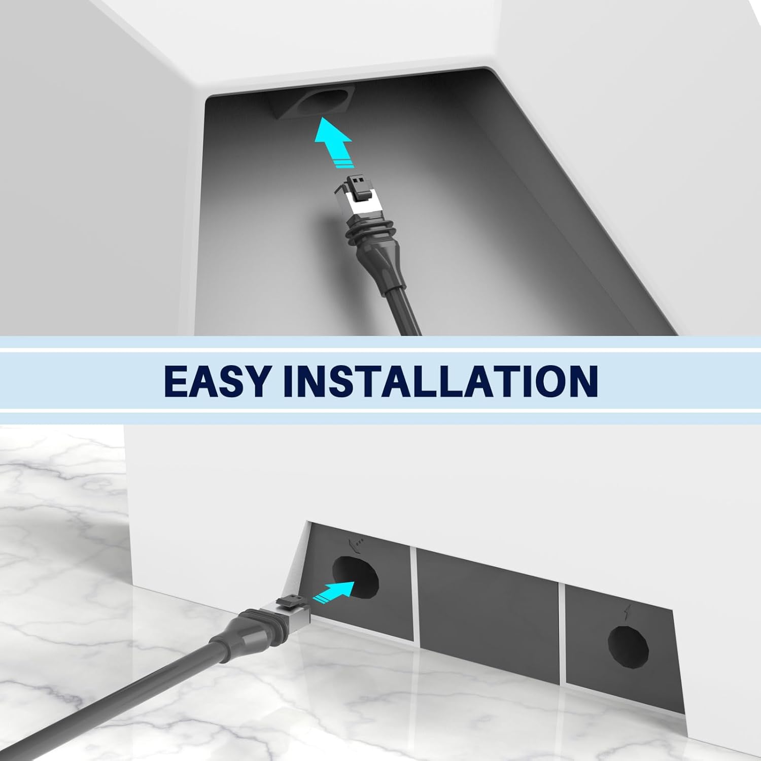 Bingfu Ersatzkabel für Starlink V3 Gen3 Satellitenschüssel - Hochgeschwindigkeits-Übertragung und verbesserte Störfestigkeit Verlängerungskabel für Starlink Gen 3 Rechteck-Satellit, 22 Meter