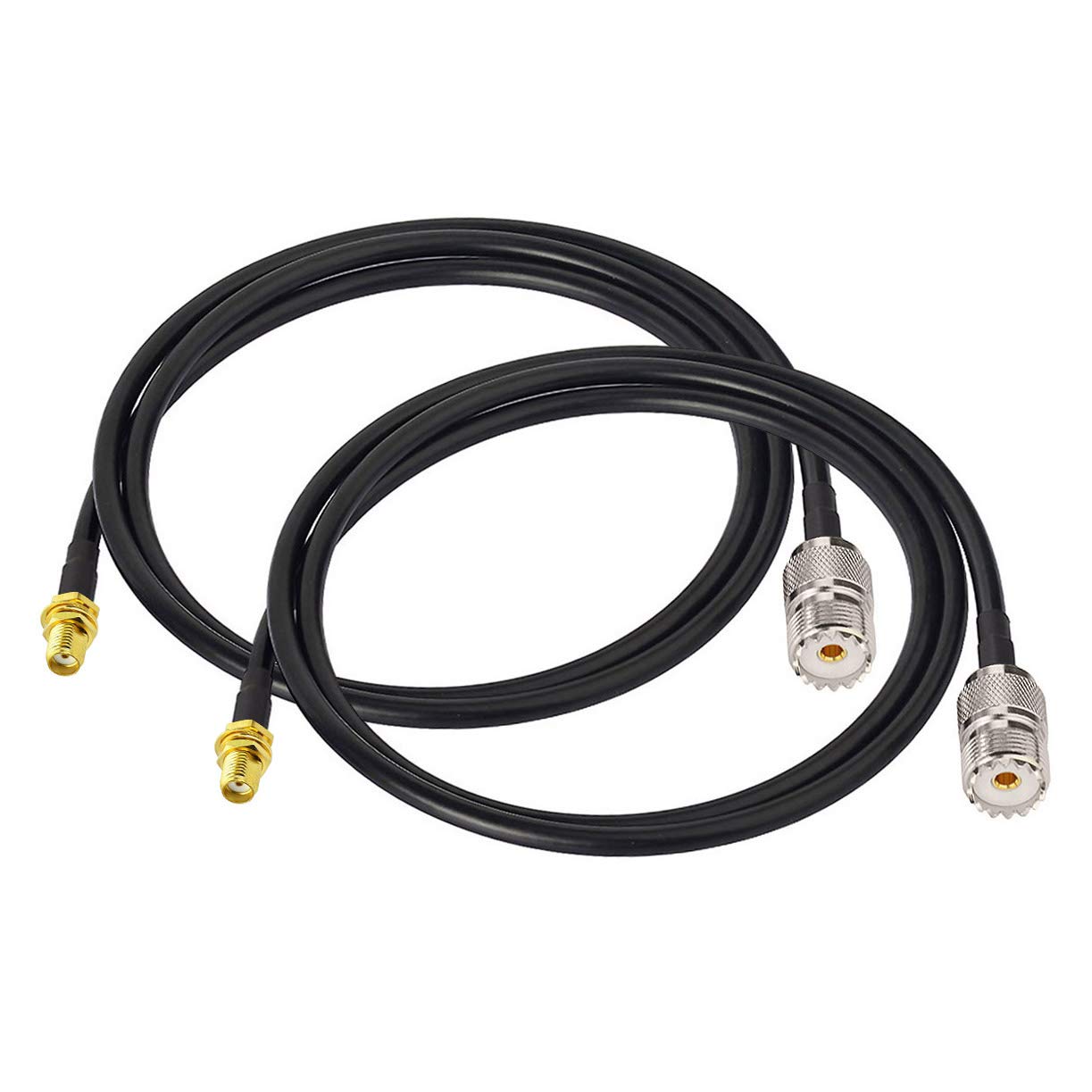 BINGFU Ham Radio Antenna Adapter SMA Male to UHF SO239 Female RG58 Coaxial Jumper Cable 1m 3 feet for Handheld Marine VHF/Two Way Radio RTL SDR Receiver Portable VNA Vector Network Analyzer