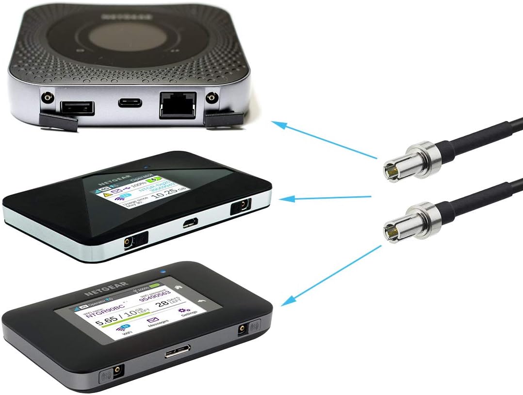 Bingfu 4G LTE TS9-Antenne 7dBi Magnetfuß Antenne 2 Stück Kompatibel mit T-Mobile Vodafone E-Plus O2 Mobiler Huawei MiFi-Hotspot-Router USB-Modem Jetpack AirCard AC785 AC790 AC810 MR1100