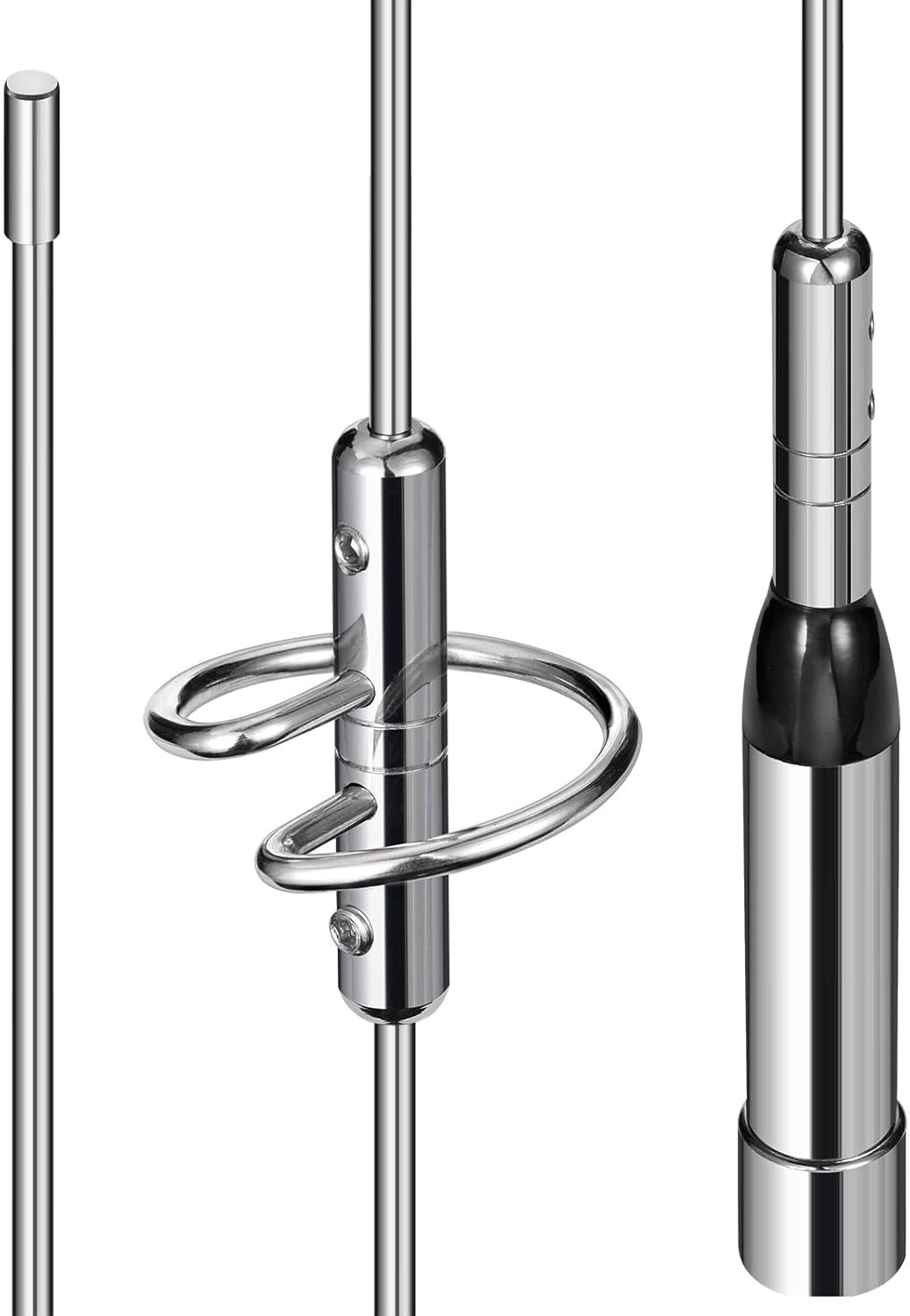 Bingfu Auto Mobile Amateurfunk Antenne Hoher Verstärkung Dual Band VHF UHF 136-174MHz 400-460MHz Amateurfunk Anti-Rost Antennen mit Magnetfuß 5m Kabel für Auto LKW Zwei-Wege-Funk Marine VHF Radio