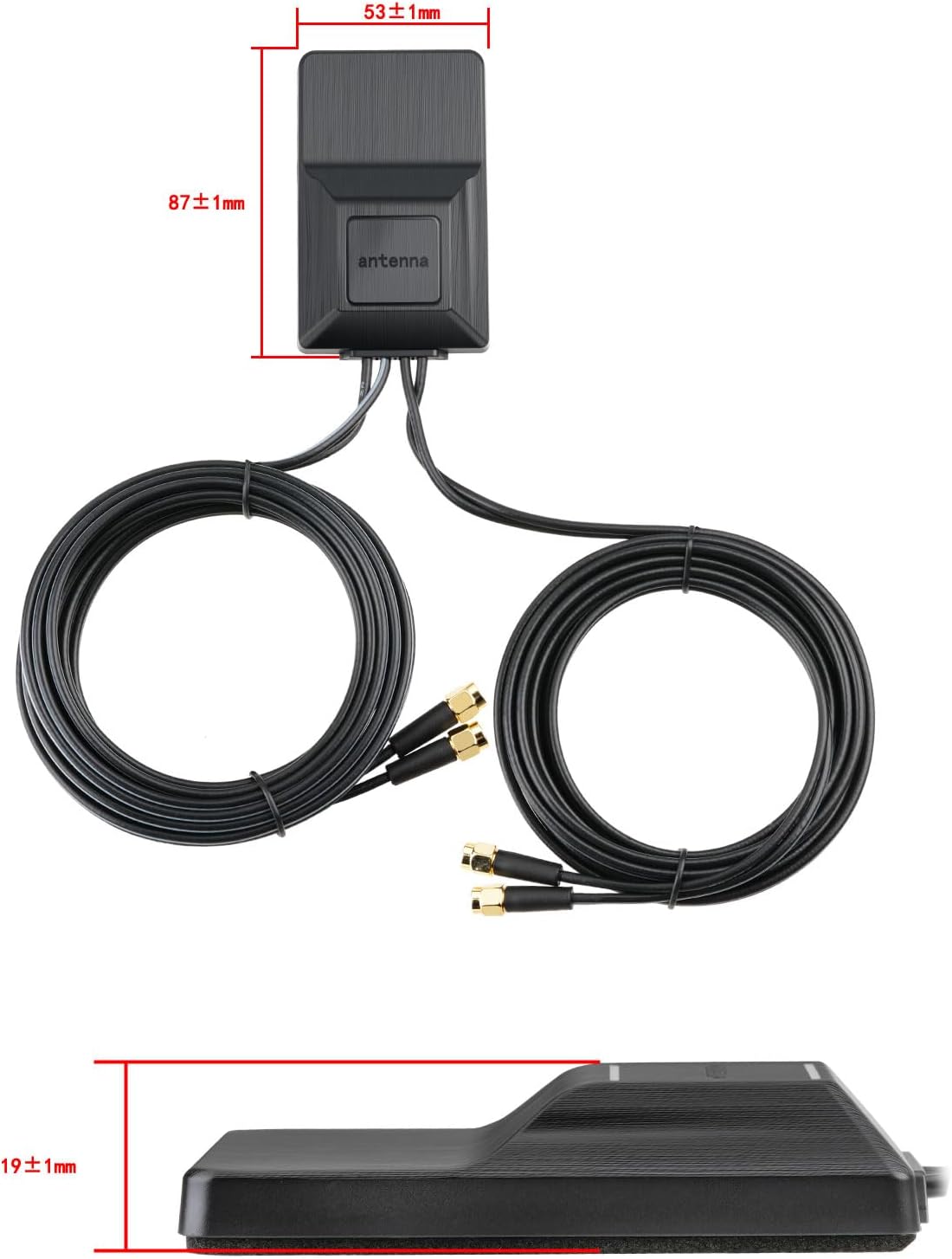 Bingfu Dual Band GPS/BeiDou & Dual 4G Cellular Active SMA Antenna Vehicle IoT Automotive Satellite Positioning Navigation Tracking Antenna