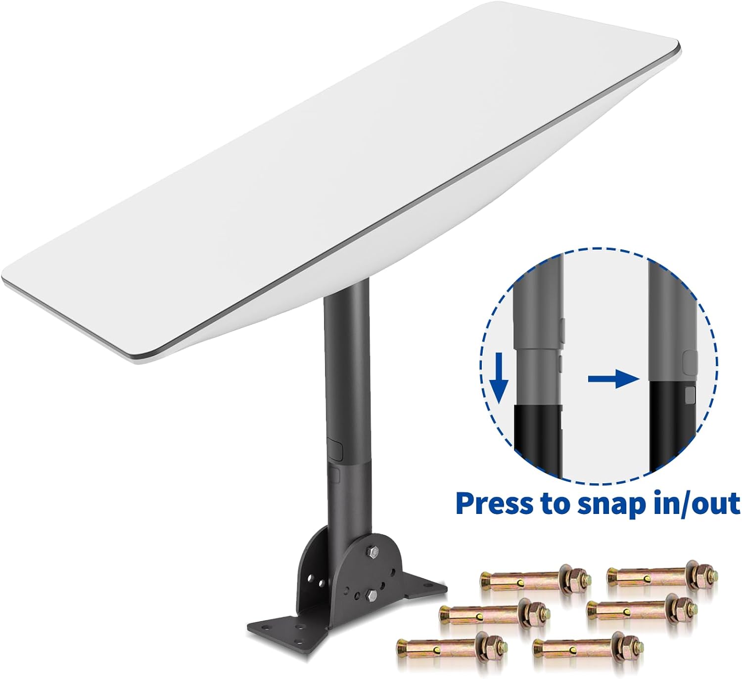 Bingfu Robuste dickere Halterung für Starlink Gen2 V2 Satelliten-Internet-Schüsselantenne - Schwerlast-Wandmast-Montagekit mit verstellbaren Winkelhalterungen