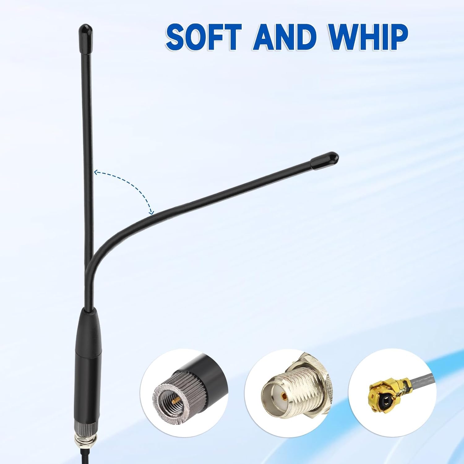 Bingfu LoRa 915MHz Whip Antenna 7.68" - SMA Male Connector with Cable High-Gain Antenna for LoRaWAN - 1 Pack