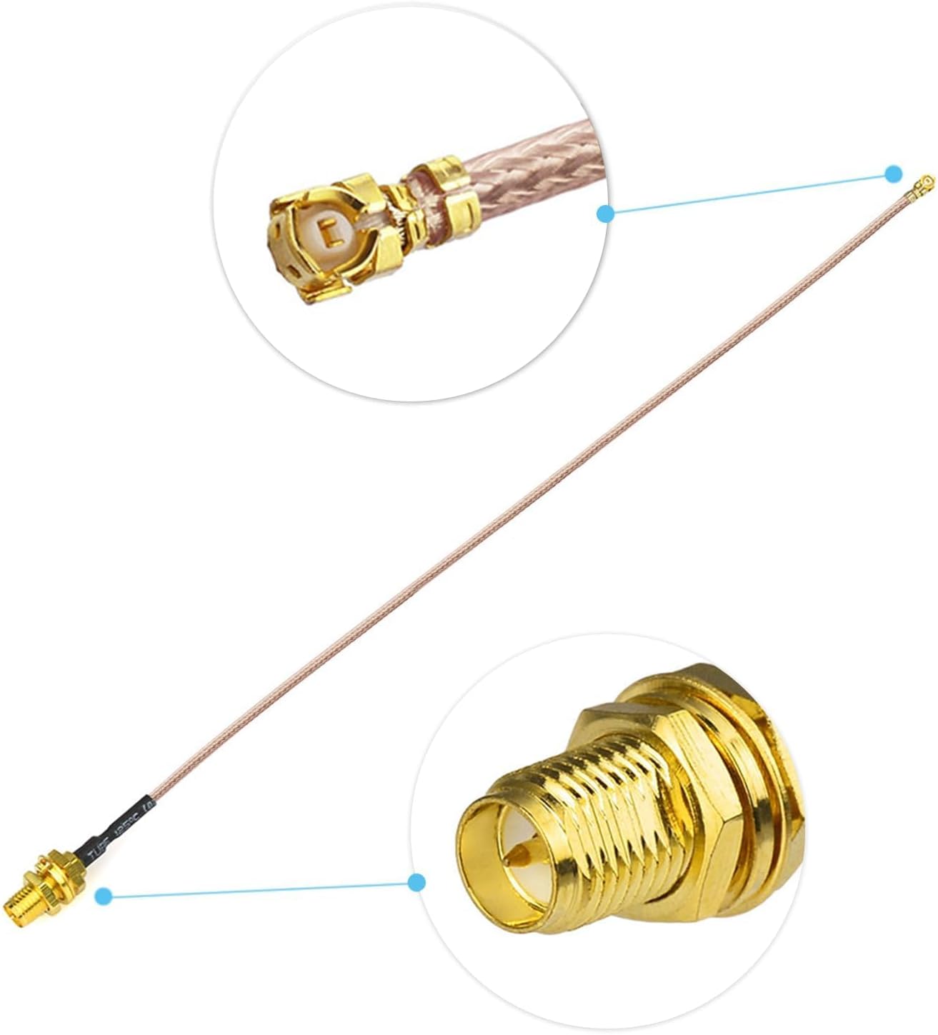 Bingfu Dual Band WiFi Antenna 2.4GHz 5.8GHz 3dBi RP-SMA Antenna + Cable + PCI Back Slot Cover for WiFi Router Wireless Mini PCI Express PCIE Network Card Adapter