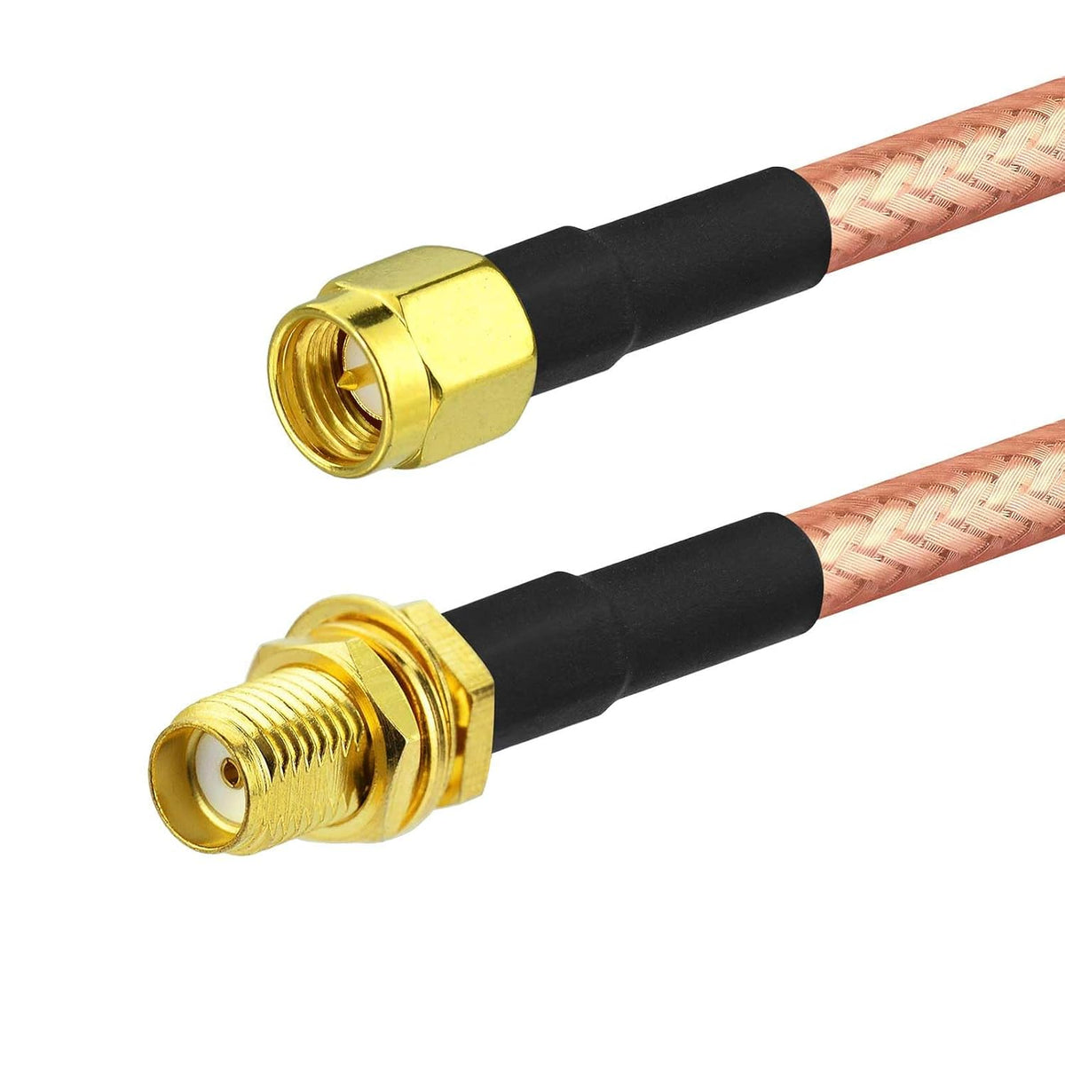 BINGFU SMA Buchse Einbaubuchse auf SMA Stecker Winkel RG400 Kabel 1m