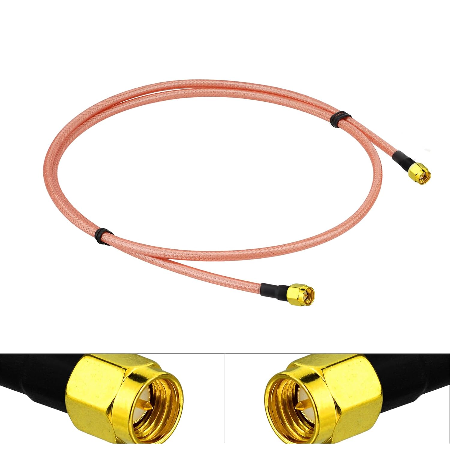 BINGFU SMA Kabel, 100cm SMA-Stecker auf Stecker RG400 Koaxialkabel