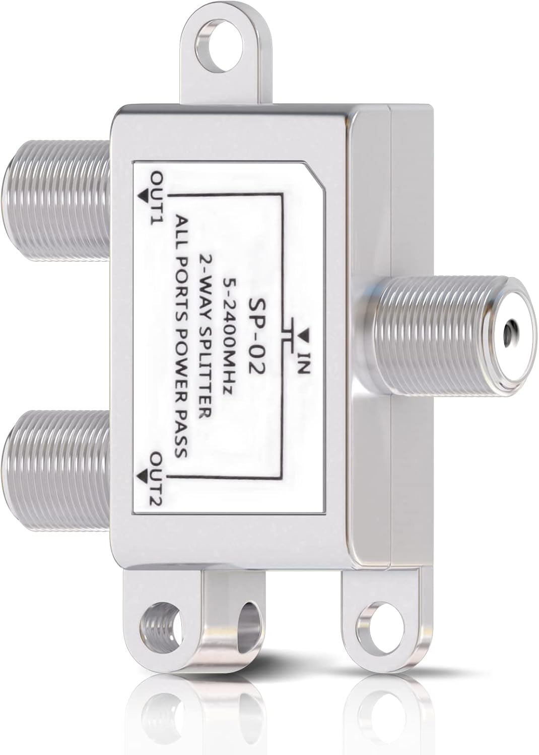 Bingfu Satelliten-Splitter 2-Wege SAT BK-Schalter mit F-Anschluss für Satelliten-TV, UKW, DAB-Radio und Kabelsysteme