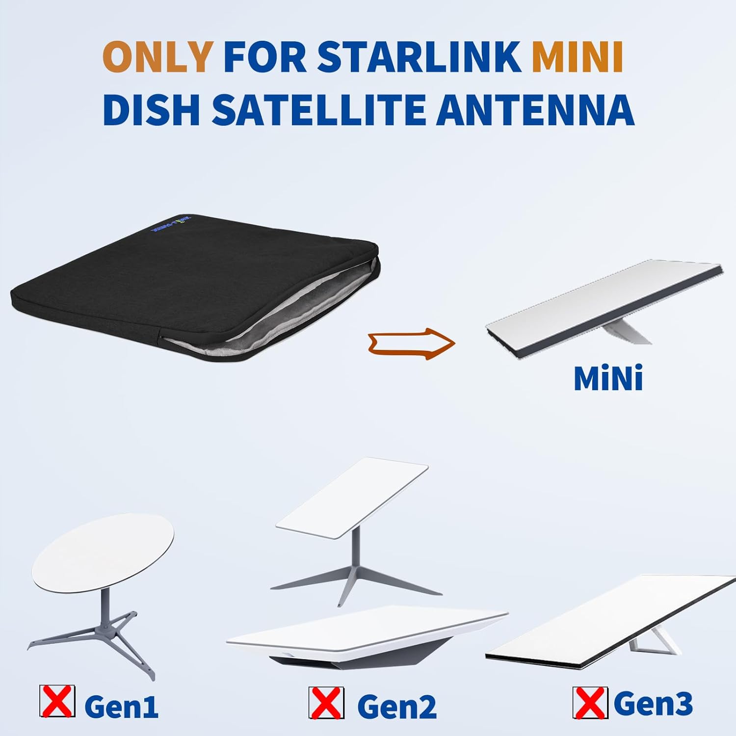 Bingfu Portable Carry Bag for Starlink Mini Dish - Storage Handbag for Starlink Mini Dish Satellite Antenna, Ideal for RV, Outdoor Camping, Travel, Easy to Carry, Durable Protection (Black)