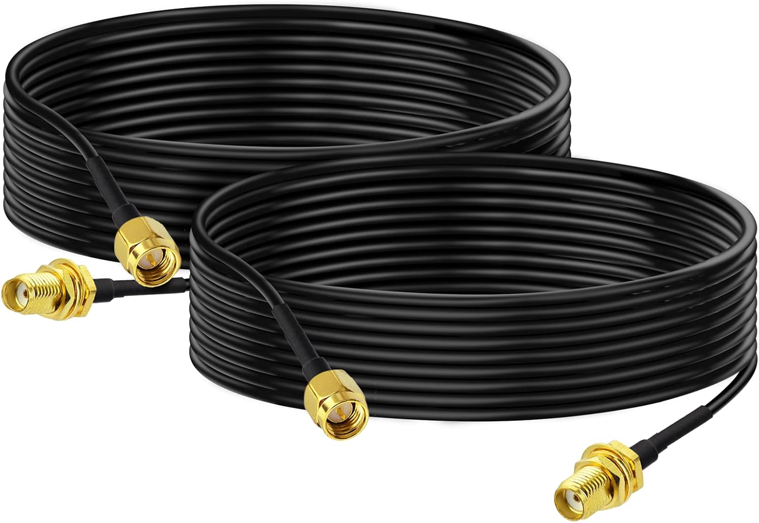 SMA Stecker auf SMA Buchse Schottmontage RG174 Verlängerungskabel 3 m (2 Stück) Kompatibel mit 4G LTE Router Gateway Modem Mobiler Mobilfunkempfänger