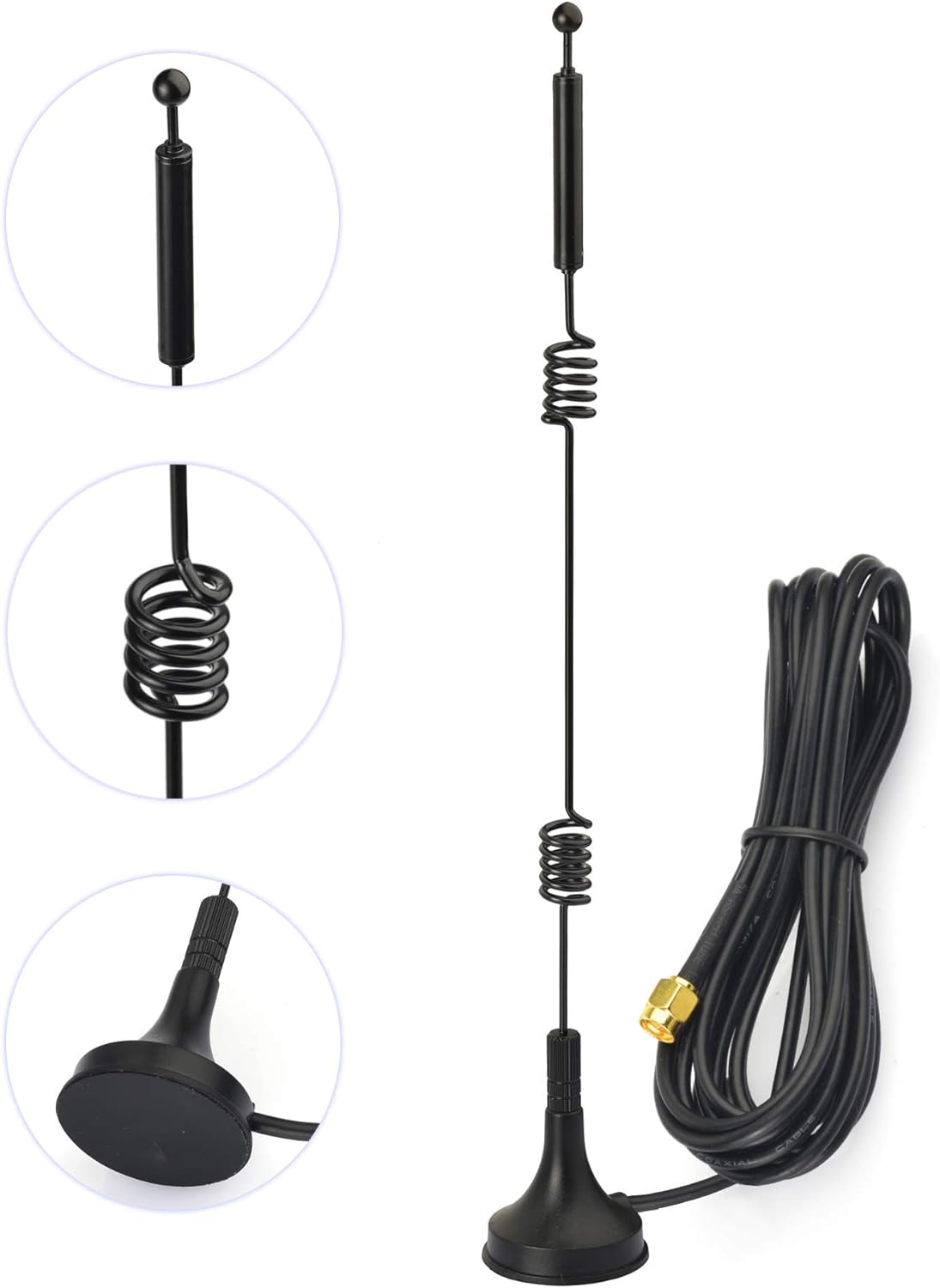 Bingfu Dual Band WiFi 2,4 GHz 5 GHz 5,8 GHz 9 dBi Magnetfuß SMA Stecker Antenne für Drahtlose Vedio Überwachungskamera Überwachungsrekorder Fahrzeug LKW Anhänger Rückfahrkamera Rückfahrmonitor