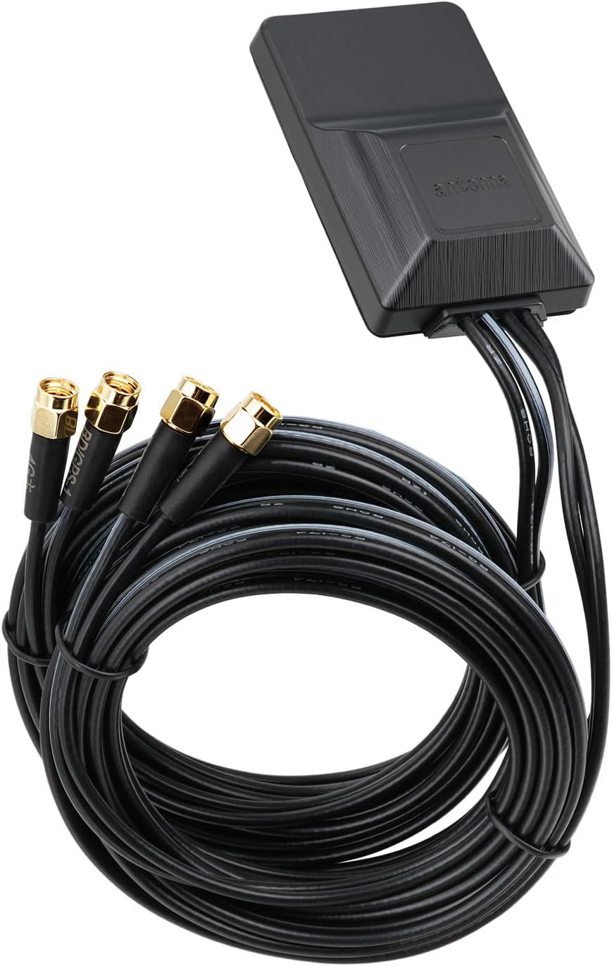 Bingfu Dual Band GPS/BeiDou & Dual 4G Cellular Active SMA Antenna Vehicle IoT Automotive Satellite Positioning Navigation Tracking Antenna