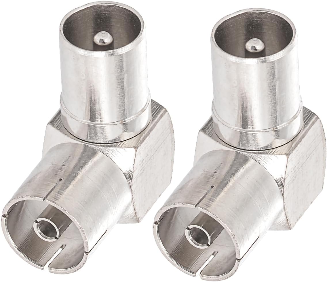 Bingfu Right Angle PAL Male to PAL Female RF Coax Connector Plug for TV Antenna Cables, Satellite Coaxial Cables