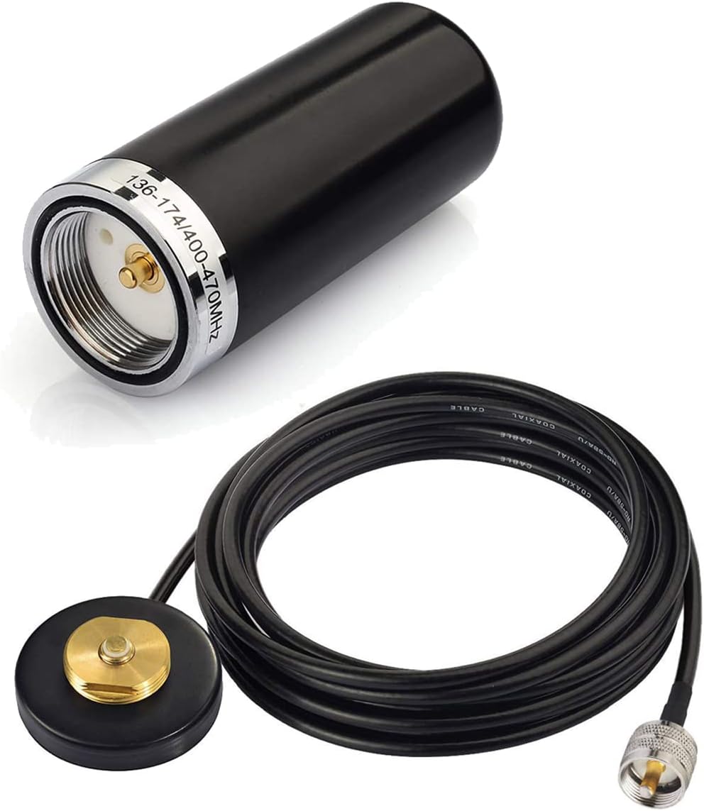 Bingfu PL259 Male Mobile Radio Antenna Dual Band VHF UHF 136-174MHz 400-470MHz NMO Mount Magnetic Base Antenna Low Profile for Marine Car Truck Vehicle Amateur Ham Radio