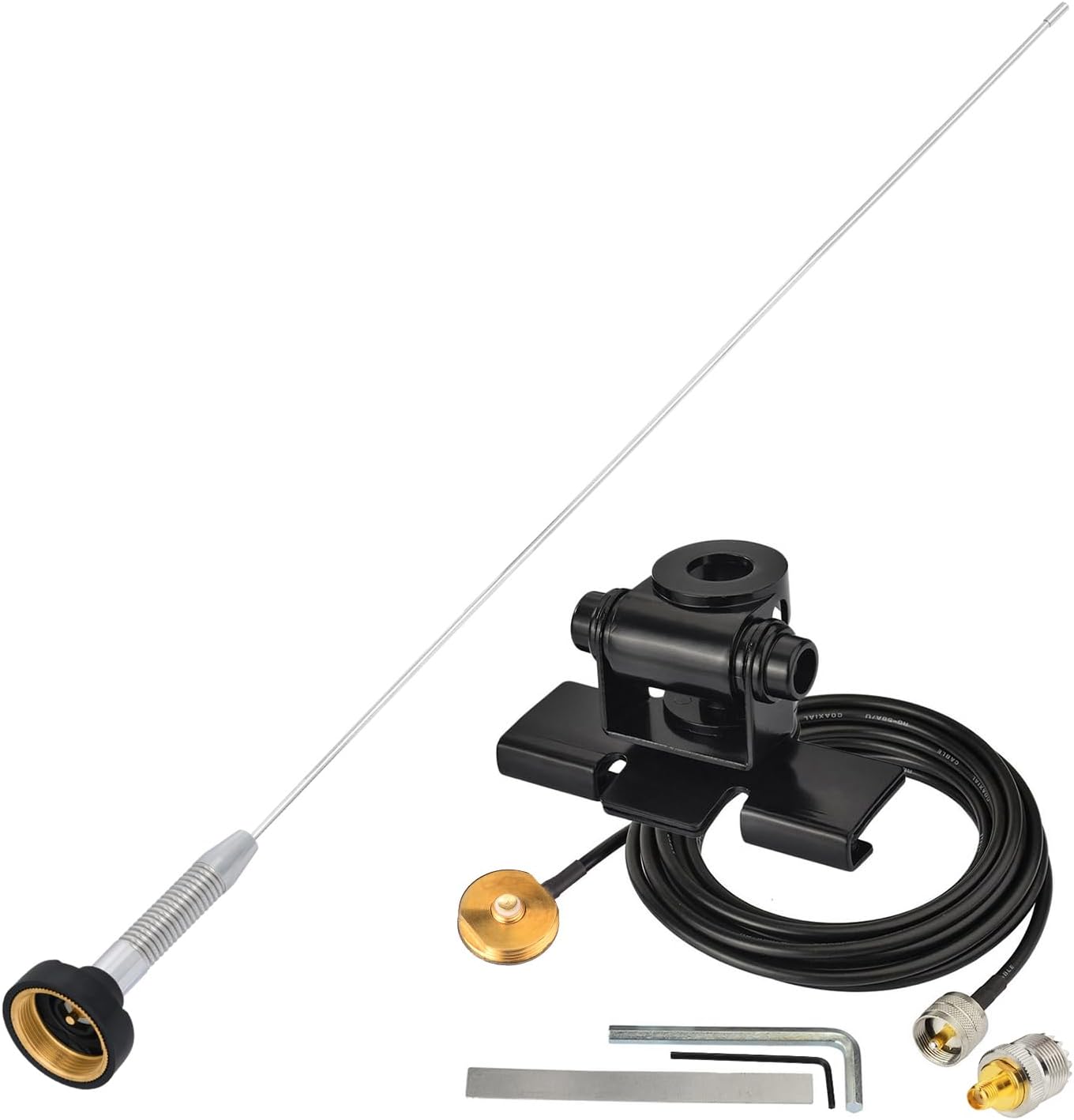 Bingfu Mobile Ham Radio PL259 Antenna 136-174MHz 400-470MHz Lip Mount
