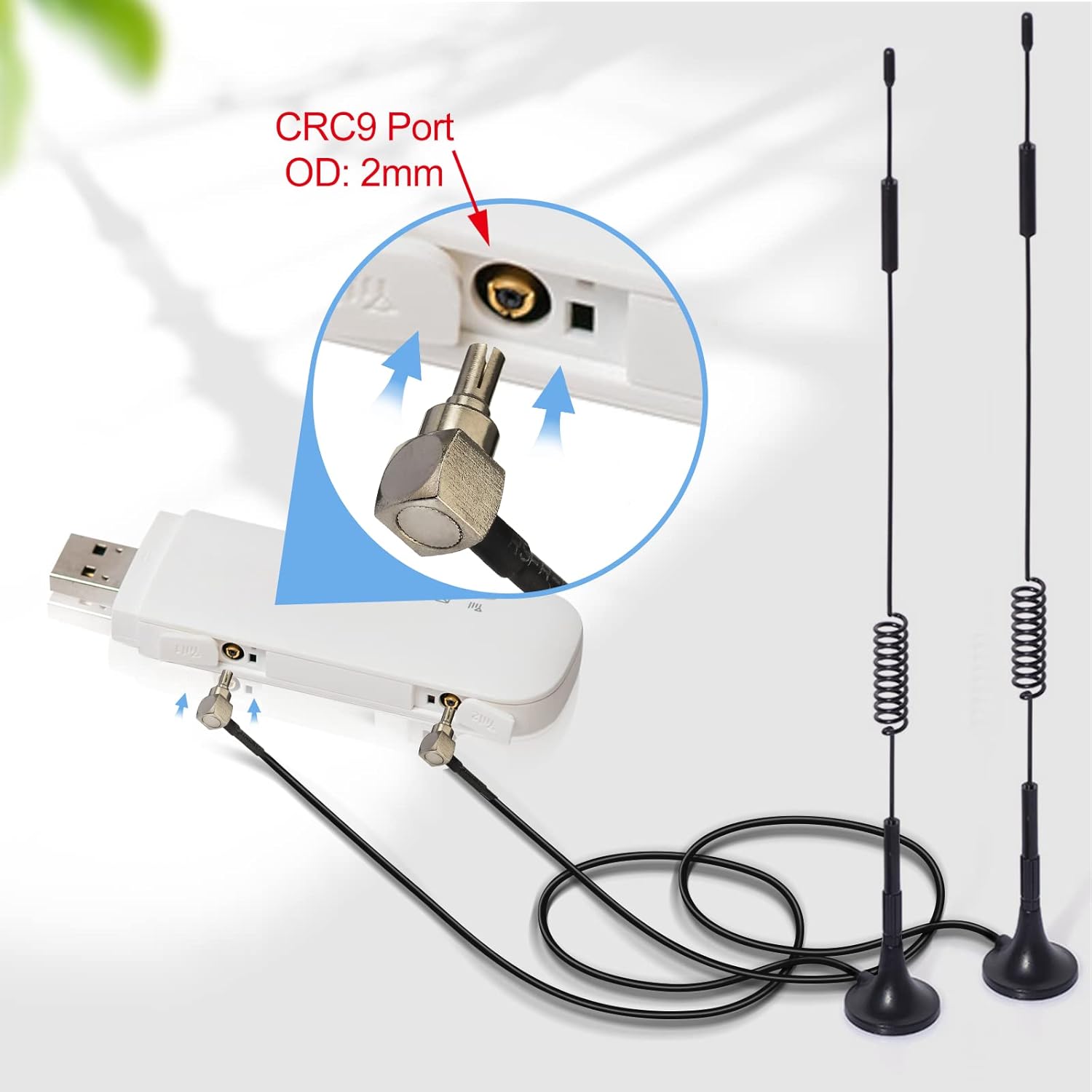 4G LTE Antenne 7 dBi Magnetfuß CRC9 Stecker Antenne mit 3m Verlängerungskabel 2-Stcük kompatibel mit Telekom Vodafone O2 Huawei 4G LTE-Router Gateway Modem Hotspot Mobilfunk Router Gateway