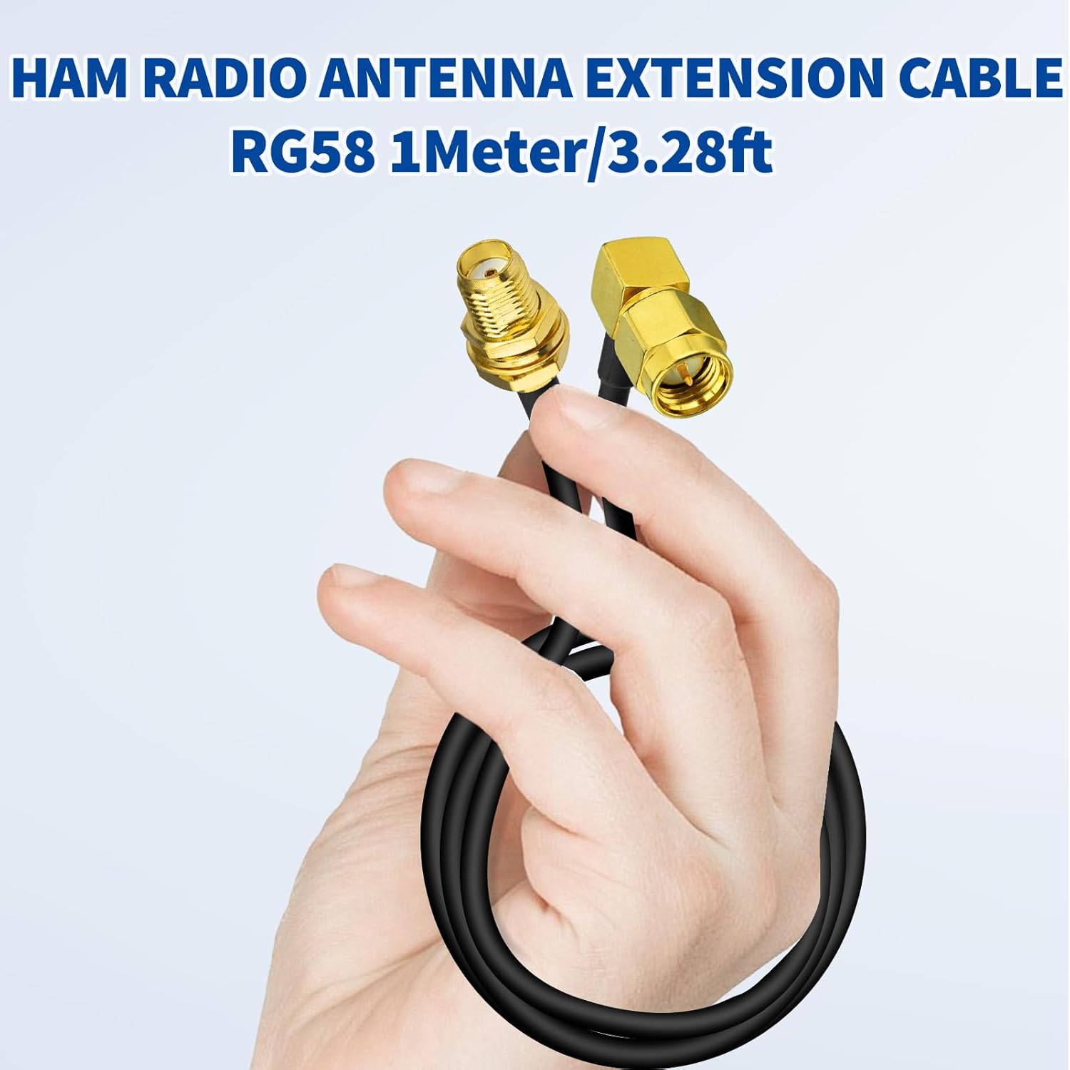 BINGFU Amateurfunk-Antennen Verlängerungskabel SMA-Stecker auf Buchse RG58 Koaxial-Überbrückungskabel 1m für Amateurfunk Kenwood BaoFeng Wouxun Icom Yaesu Vertex Standard Horizon Marine UKW-Radio