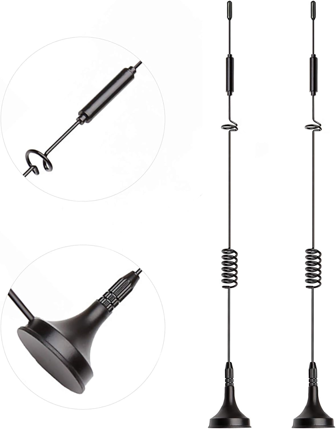 Bingfu 4G LTE Antenna 8dBi Magnetic Base Cellular MIMO TS9 Antenna 2-Pack Compatible with 4G LTE MiFi Mobile Hotspot Router USB Modem Dongle Adapter Verizon AT&T T-Mobile Sprint Mobile Broadband Modem