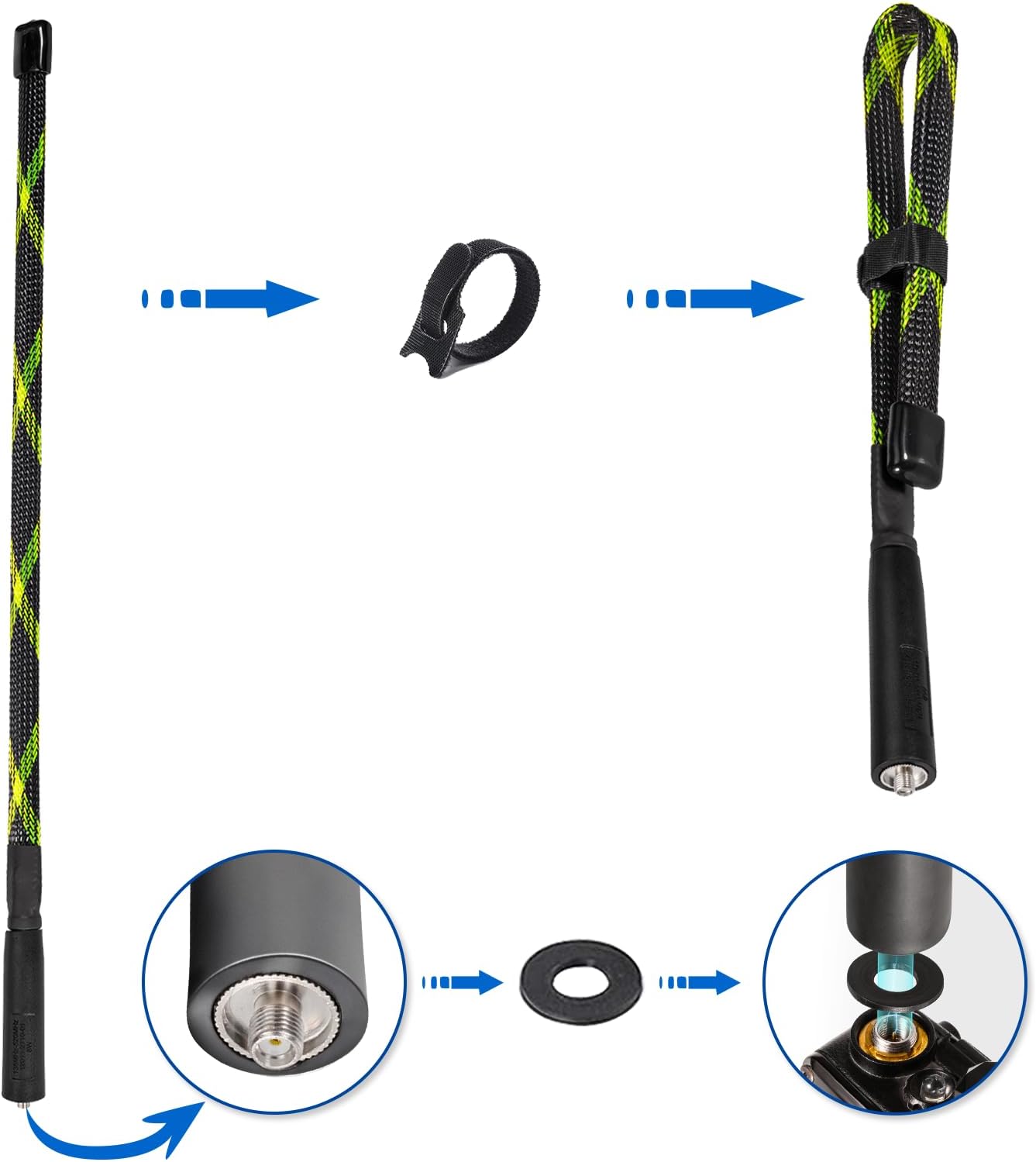 Bingfu Zweiband VHF UHF 136-460MHz 47.5cm faltbar Tarnfarbe CS Tactical SMA Buchse Amateurfunk Antenne für Baofeng UV-5R UV-82 BF-F8HP Wouxun HYT Handheld Two Way Radio Walkie Talkies