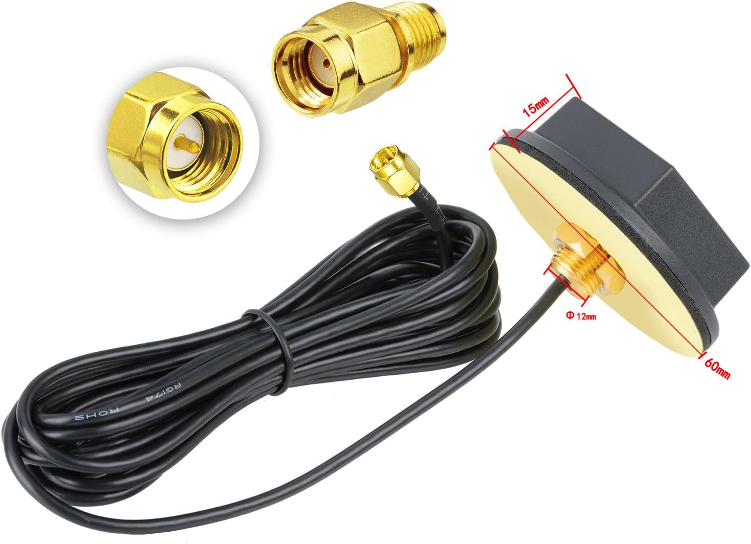 Bingfu 4G LTE Cellular Antenna SMA Male 8dBi Omni-Directional for Spypoint Tactacam Verizon AT&T T-Mobile Sprint Trail Game Camera Security Camera Mount with 10ft Cable