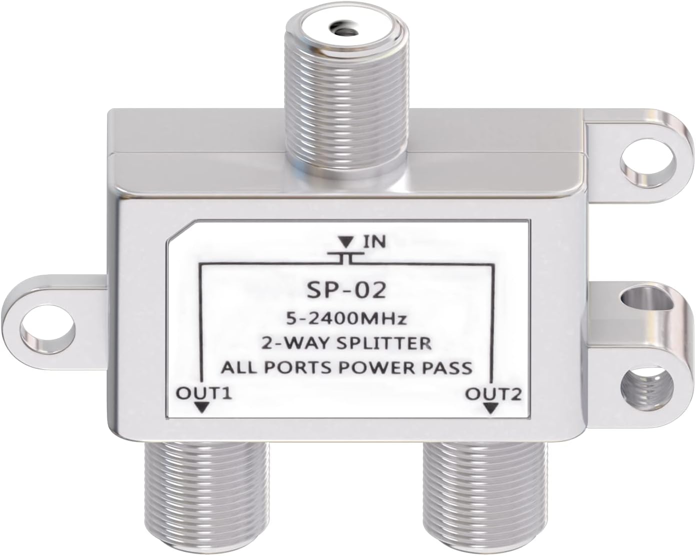 Bingfu Satelliten-Splitter 2-Wege SAT BK-Schalter mit F-Anschluss für Satelliten-TV, UKW, DAB-Radio und Kabelsysteme